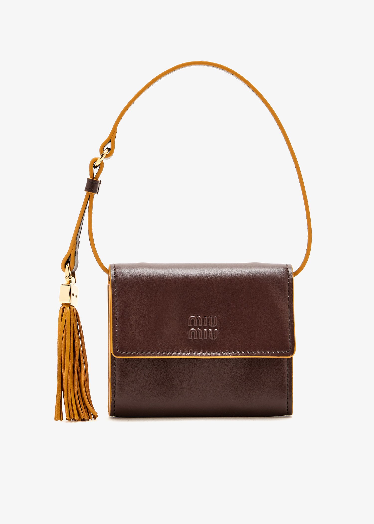 

Leather shoulder strap wallet, Brown