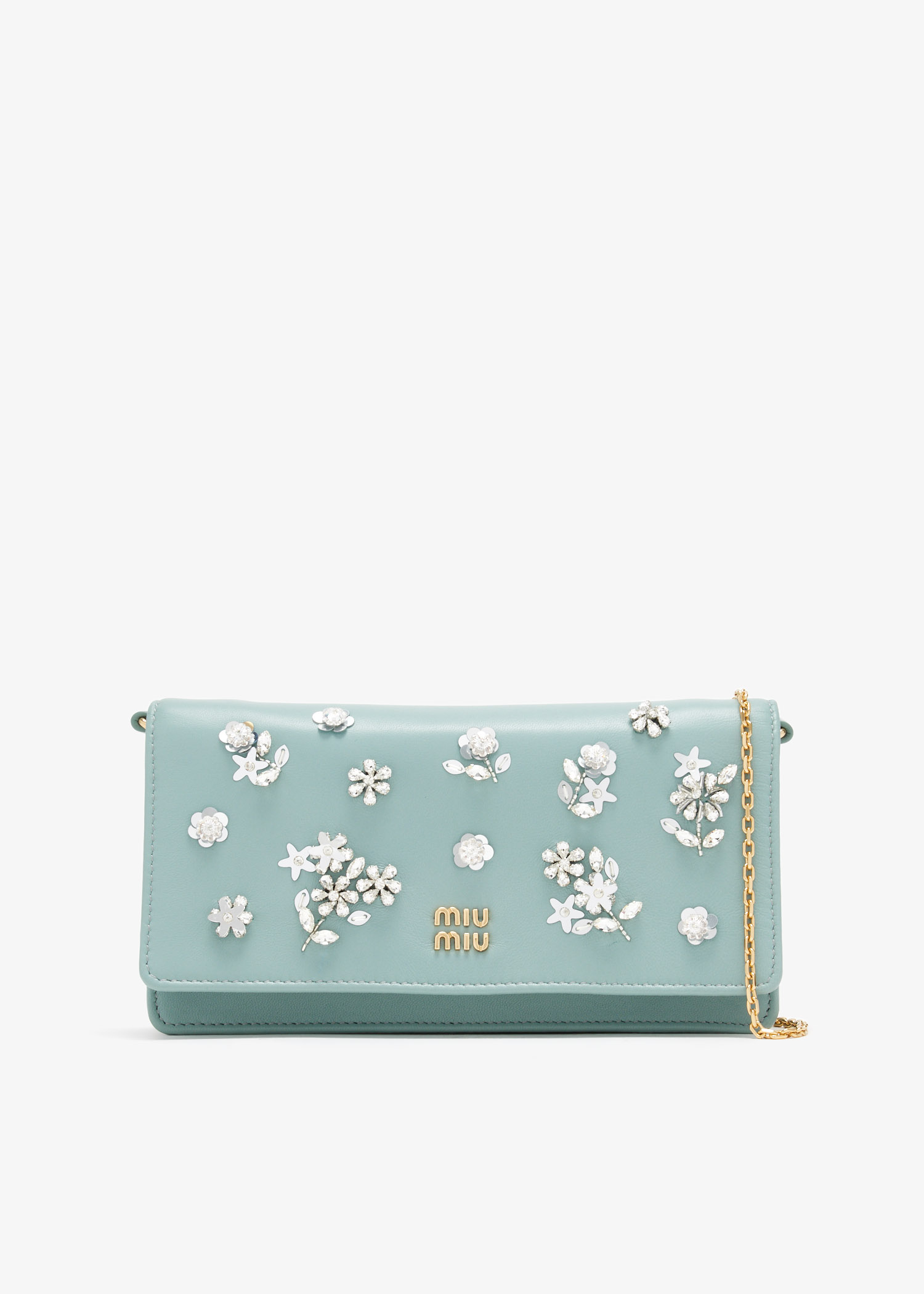 

Nappa leather strap wallet, Blue