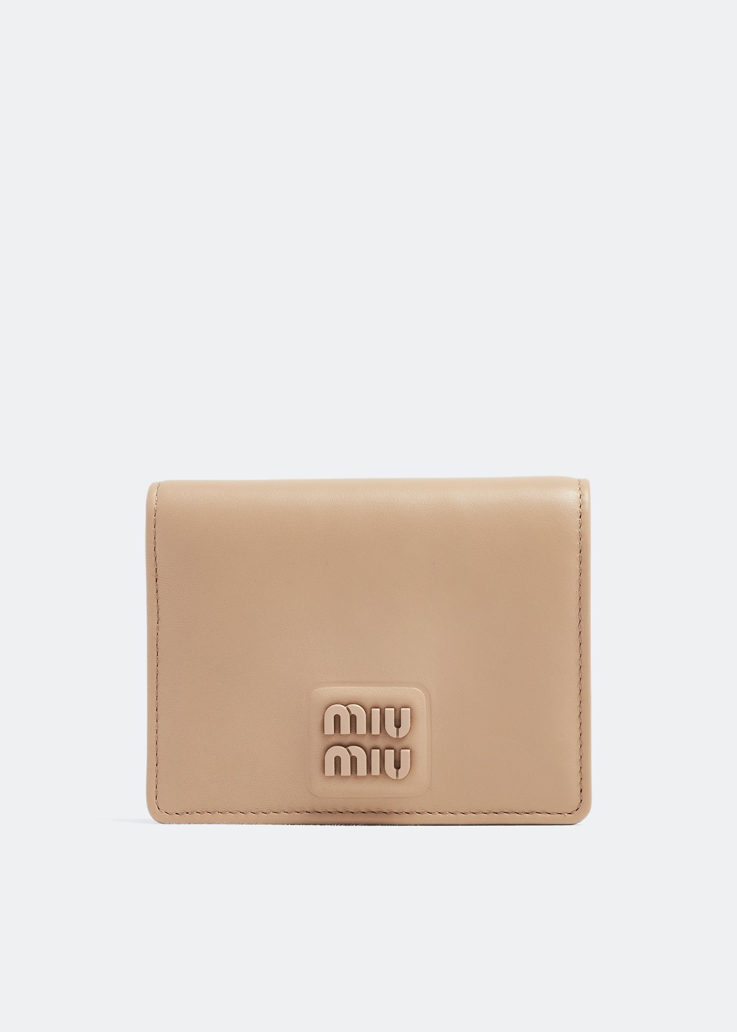 

Small leather wallet, Beige