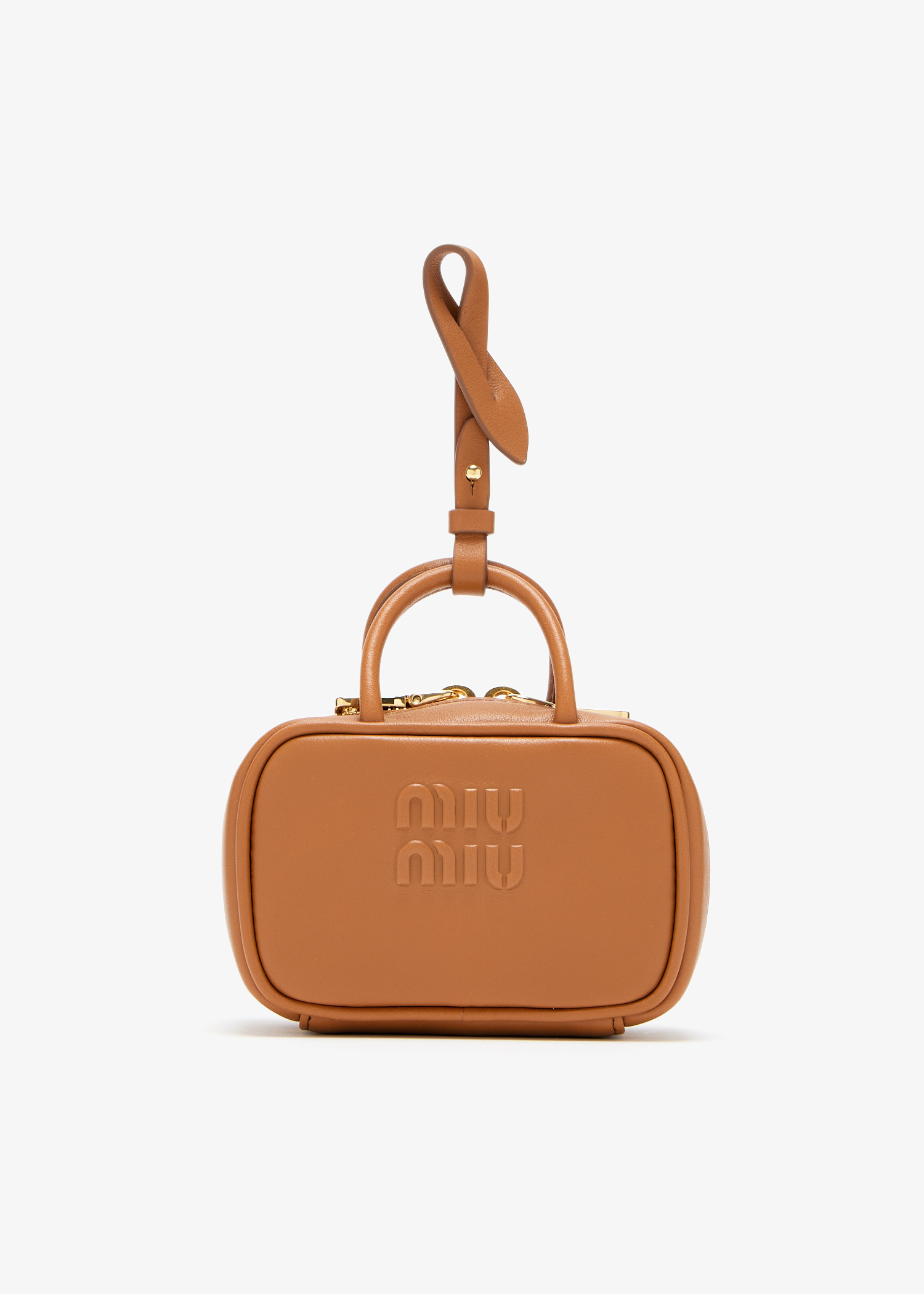 

Leather bag charm trick, Brown