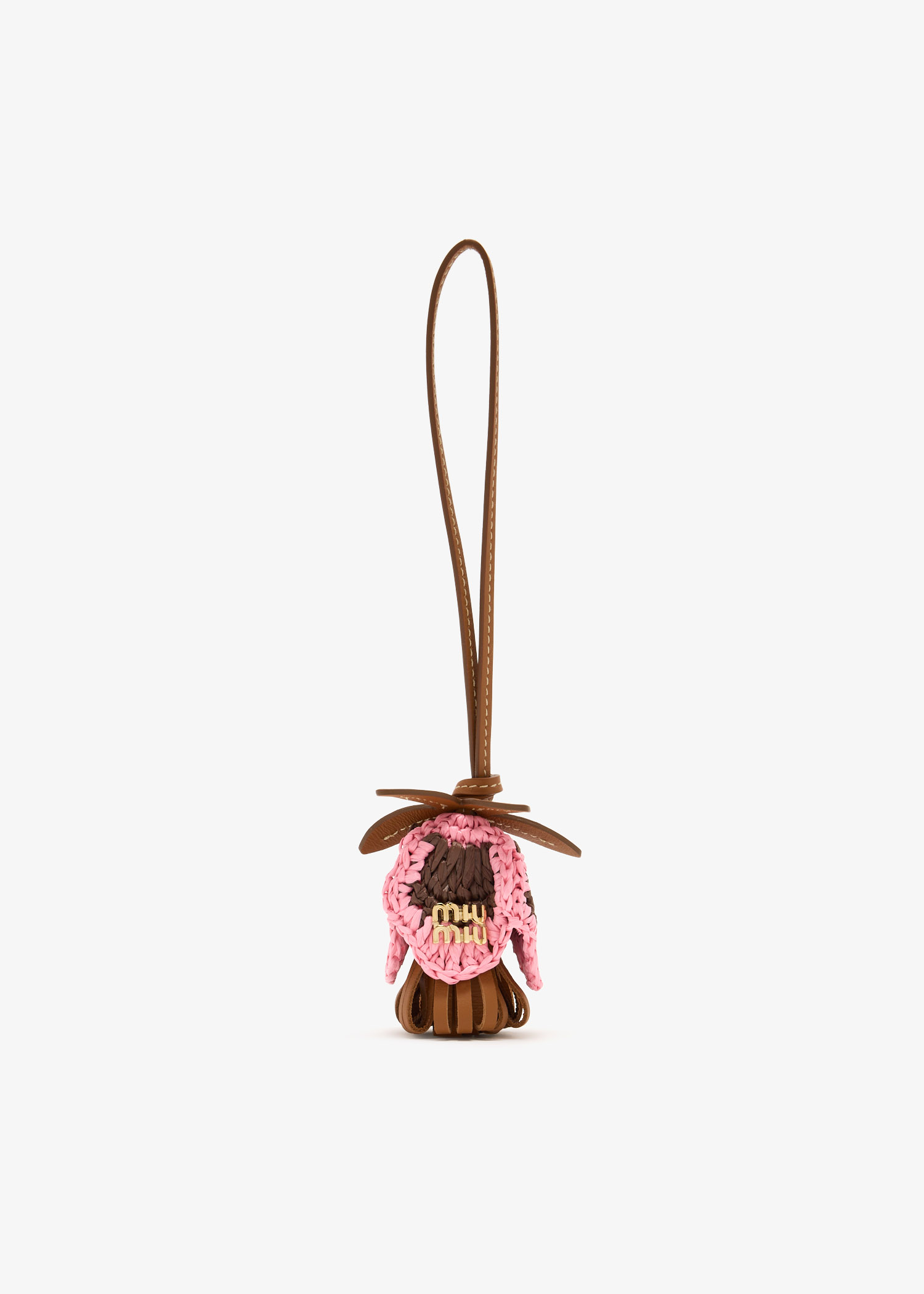 

Leather and raffia-effect yarn trick, Brown