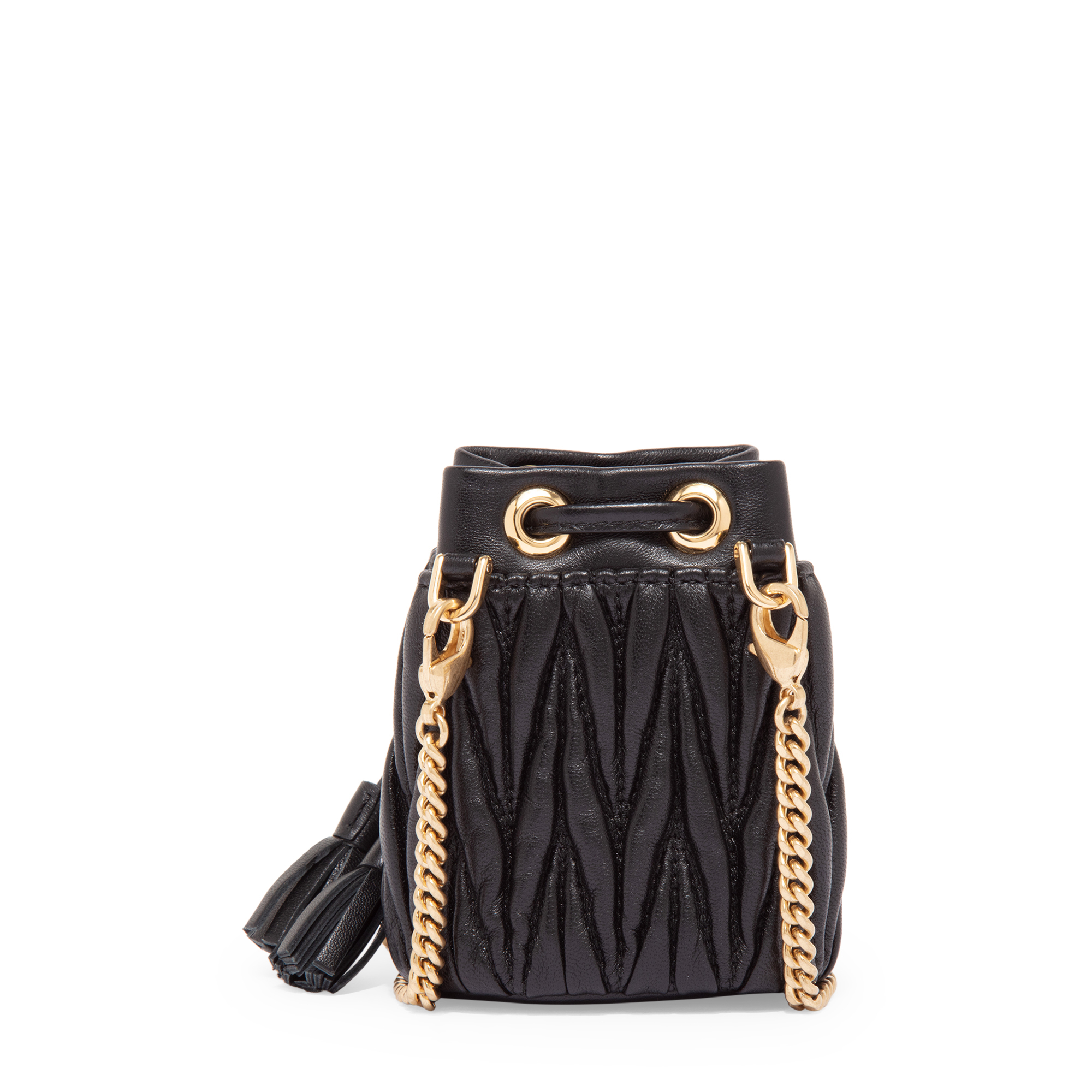 

Matelassé bucket bag, Black