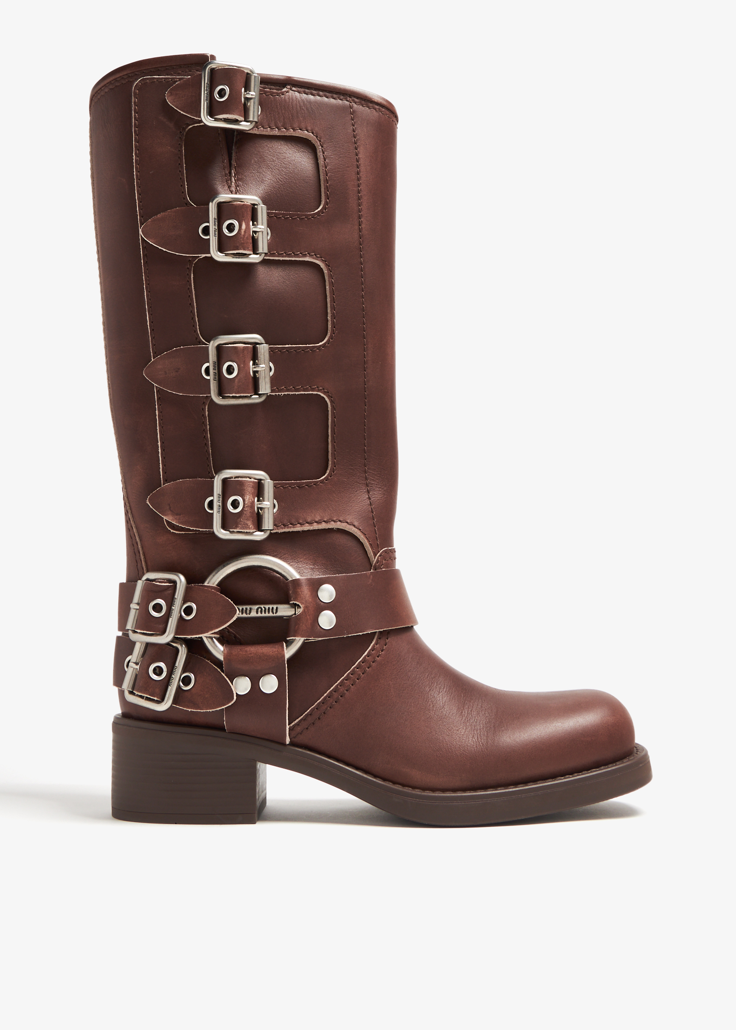 

Leather biker boots, Brown