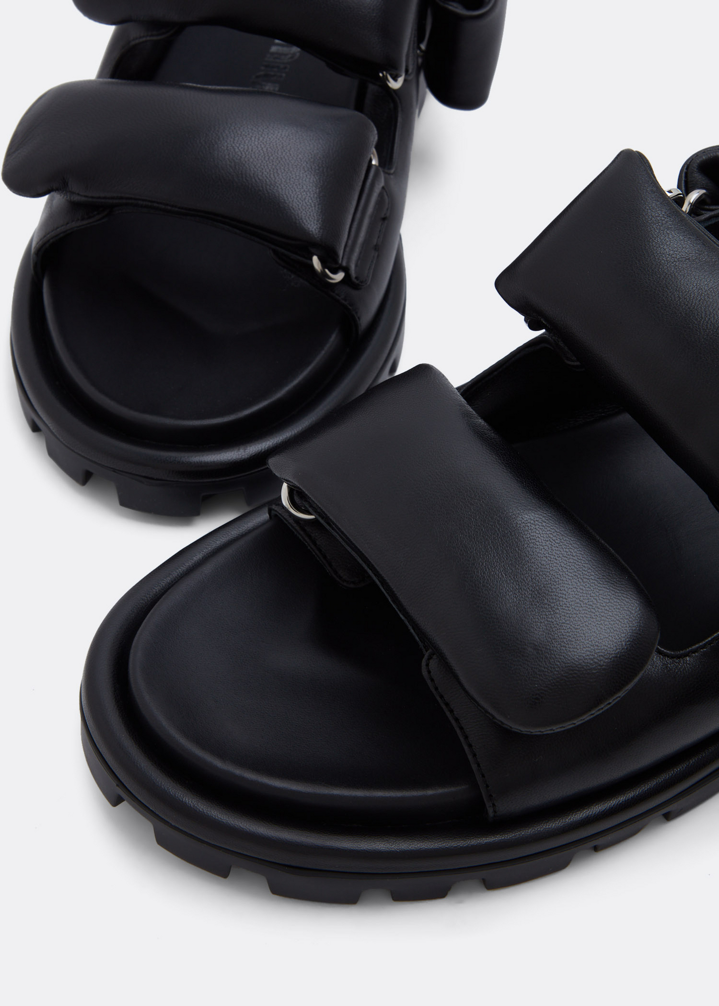 

Padded leather sandals, Black