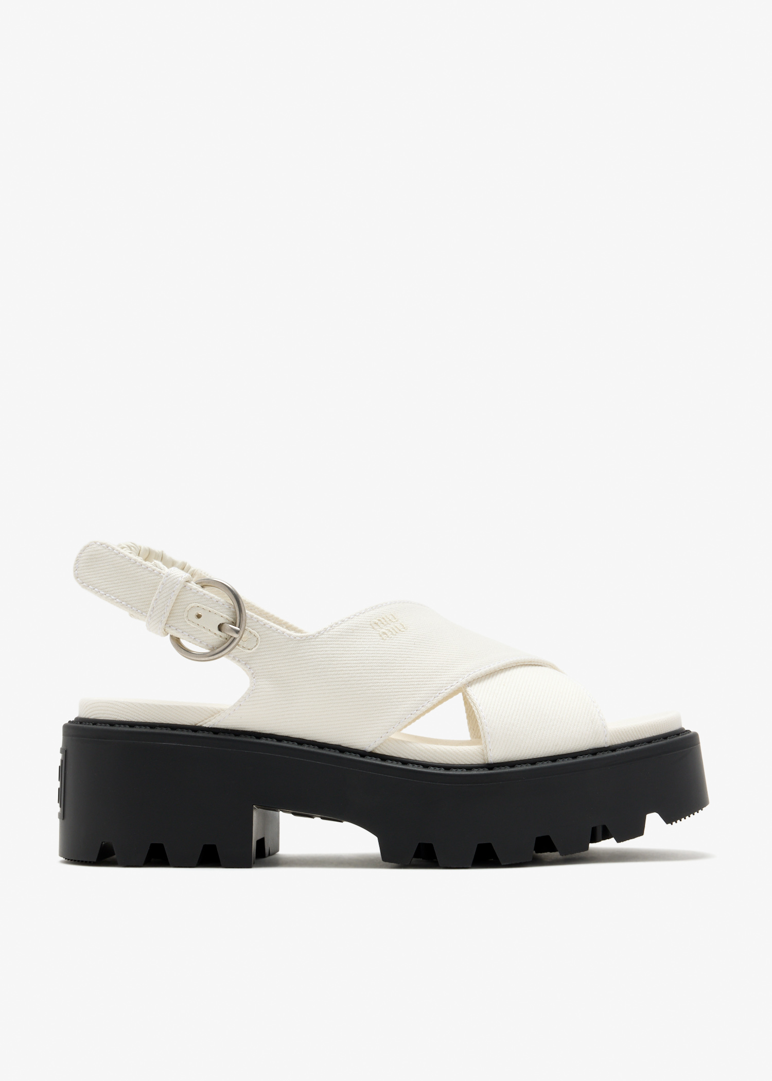 

Gabardine sandals, Cream