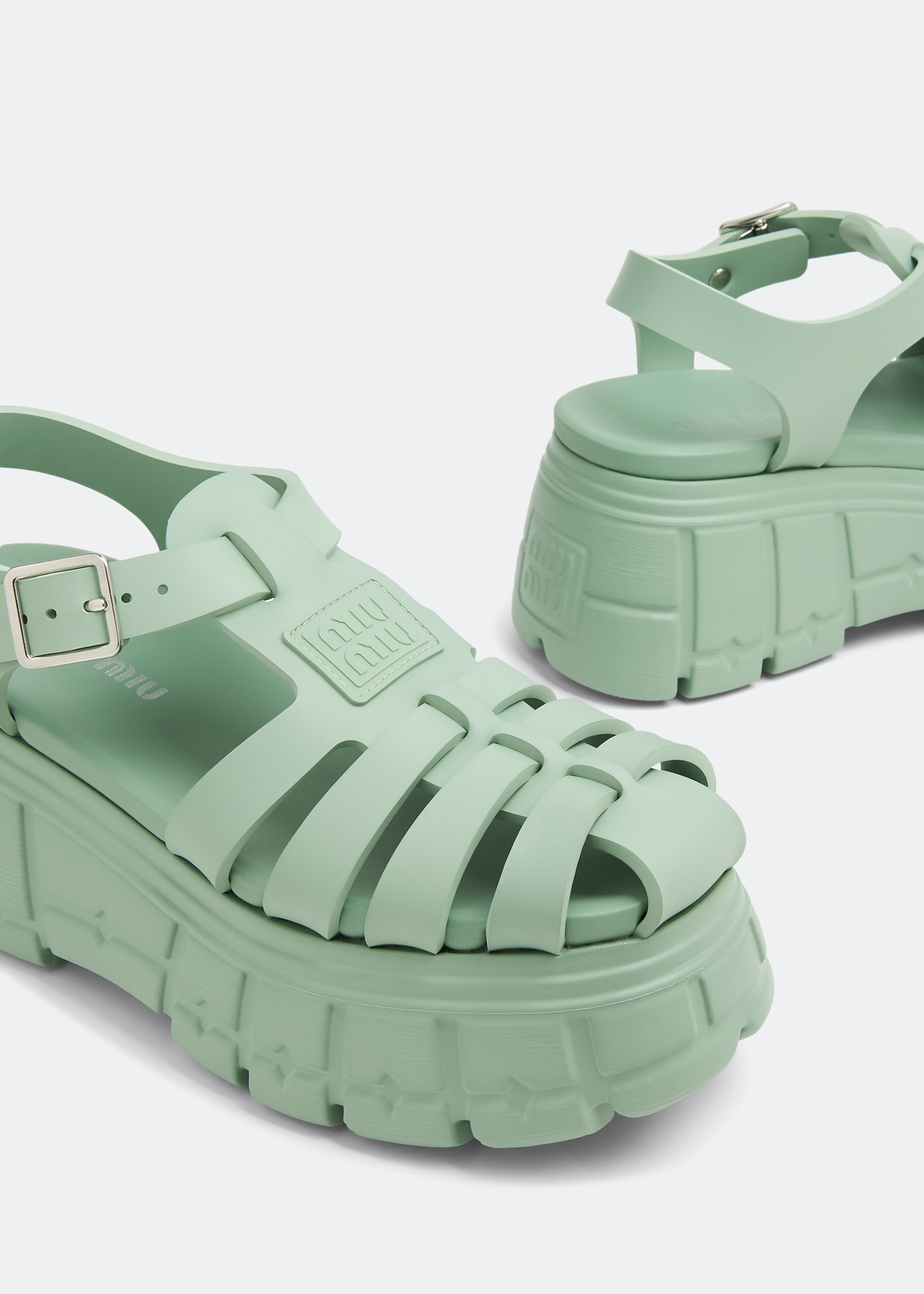 

Platform sandals, Green