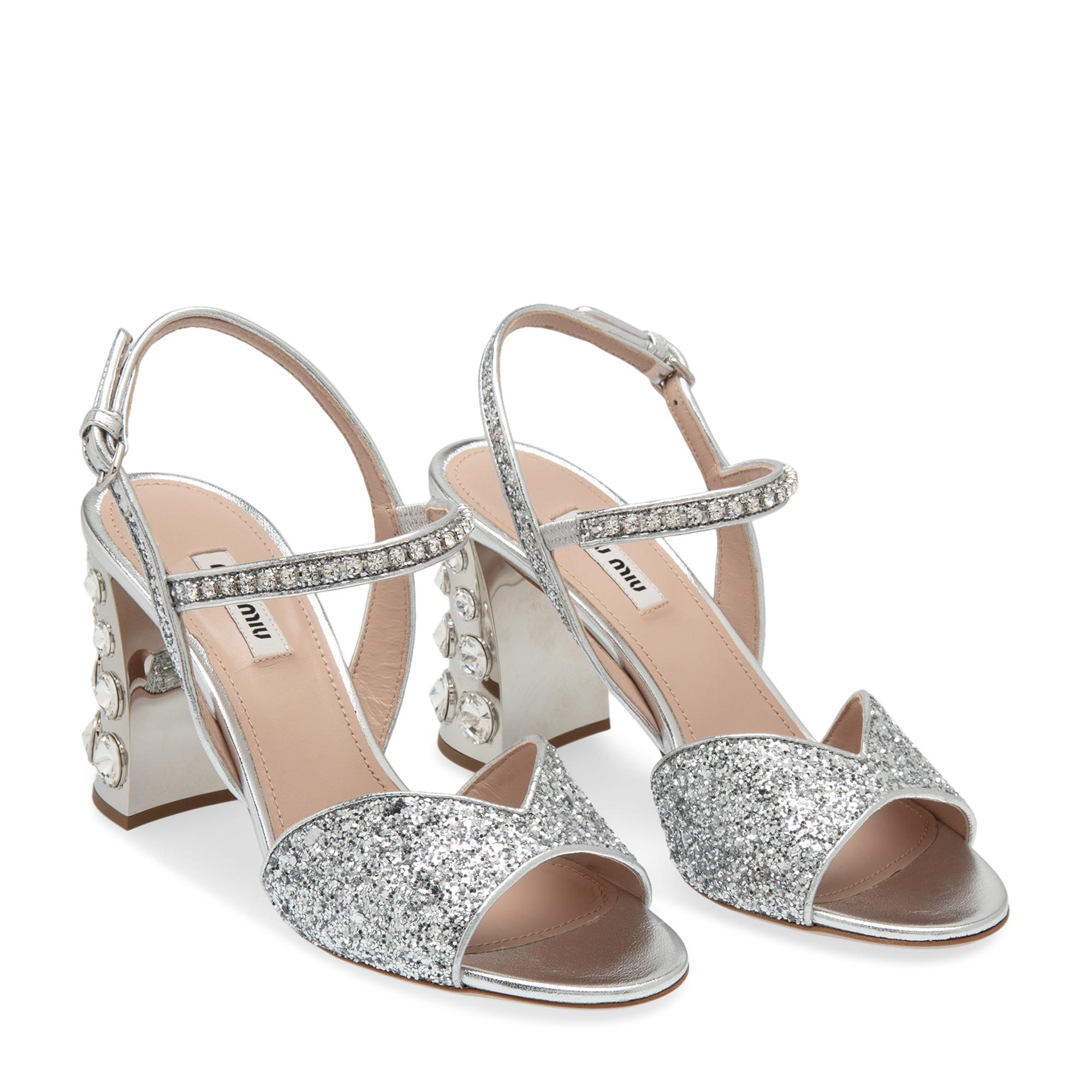 

Glittered sandals, Silver