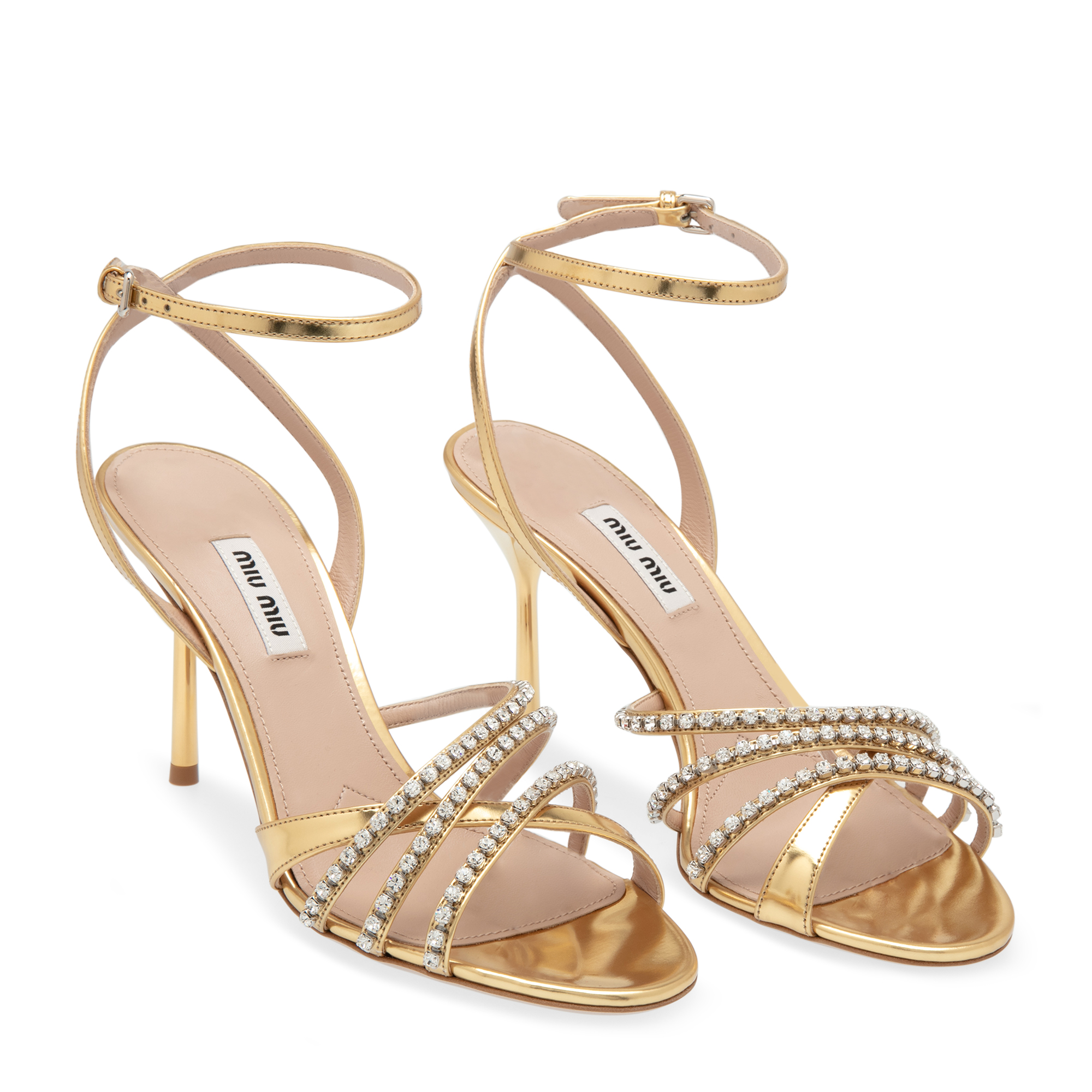 

Crystal embellished sandals, Gold