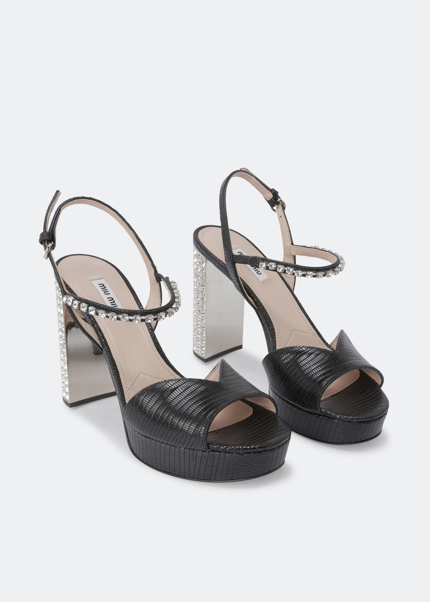 

Leather platform sandals, Black