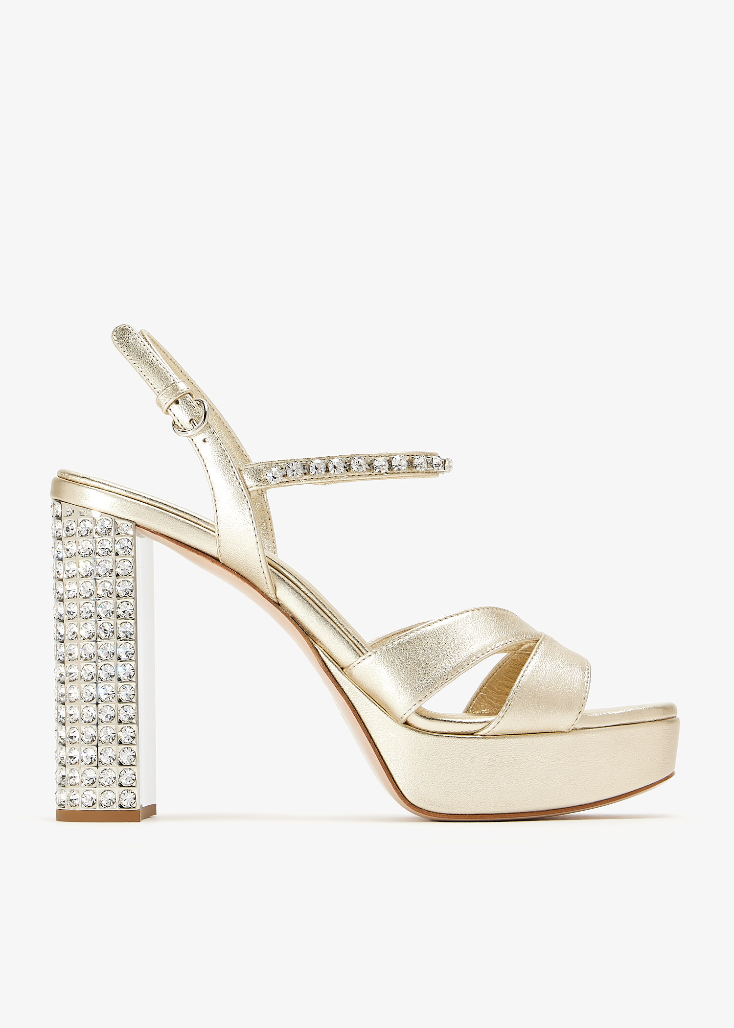 

Nappa leather platform sandals, Gold