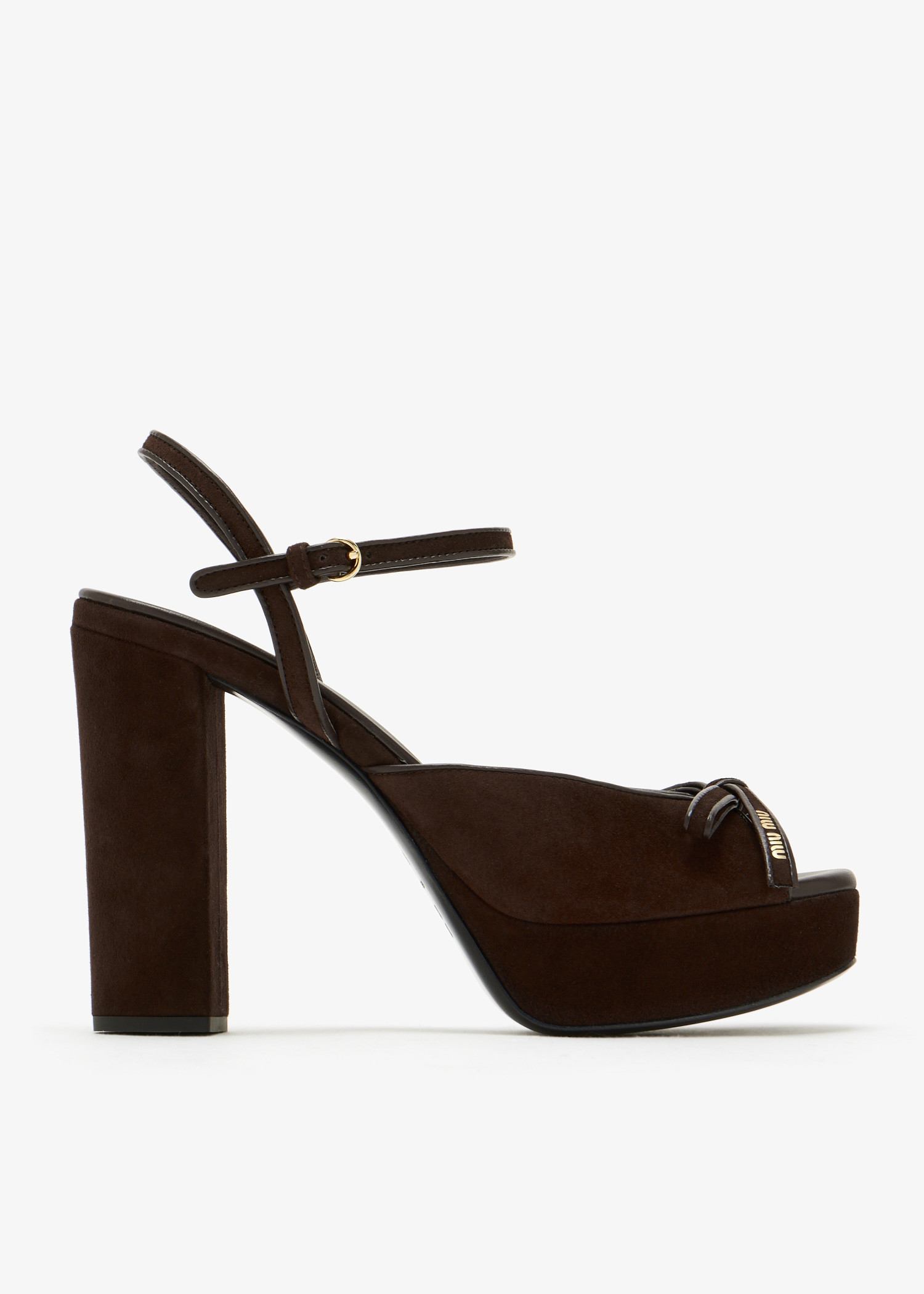 

Suede platform sandals, Brown