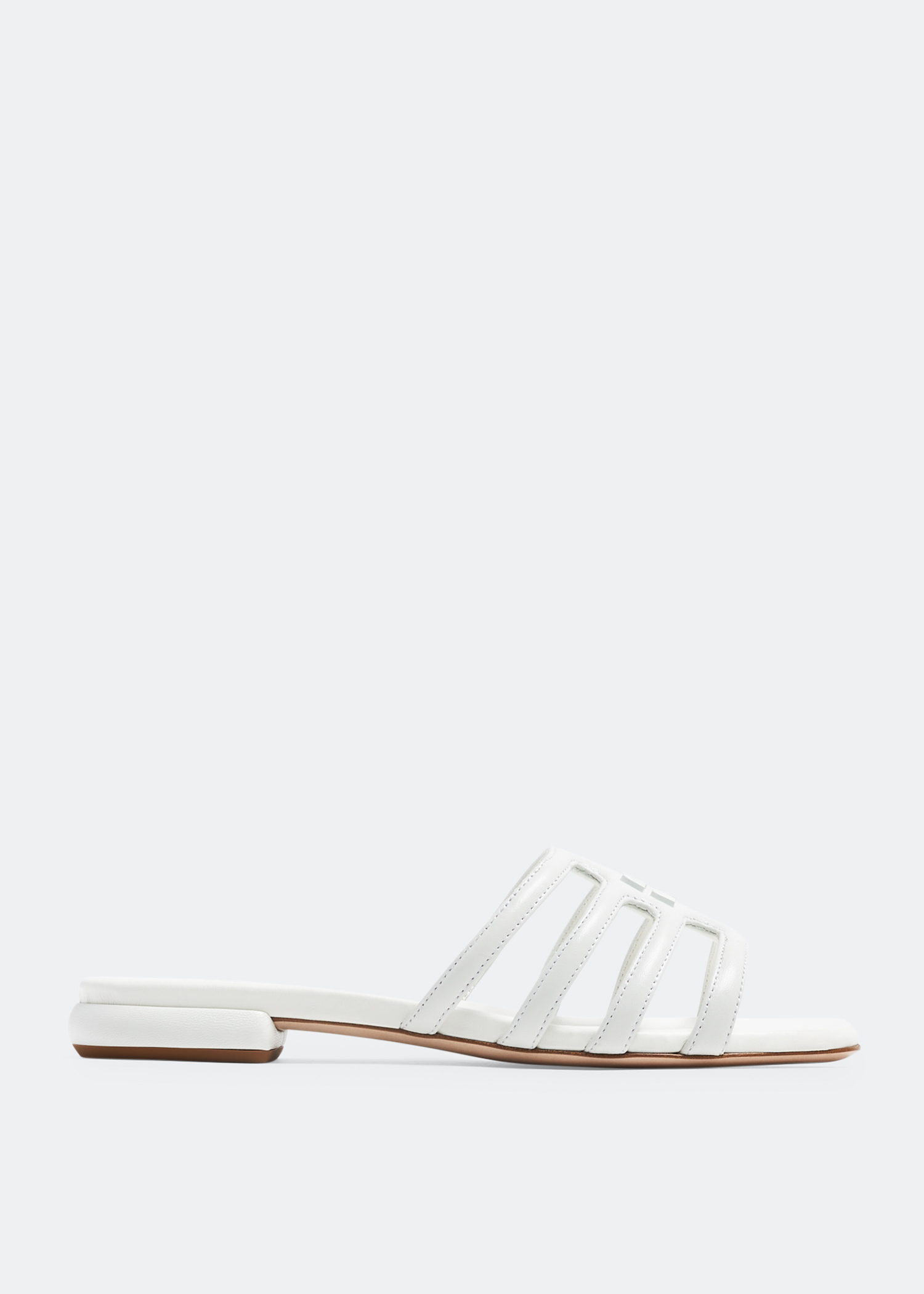 

Padded leather sandals, White