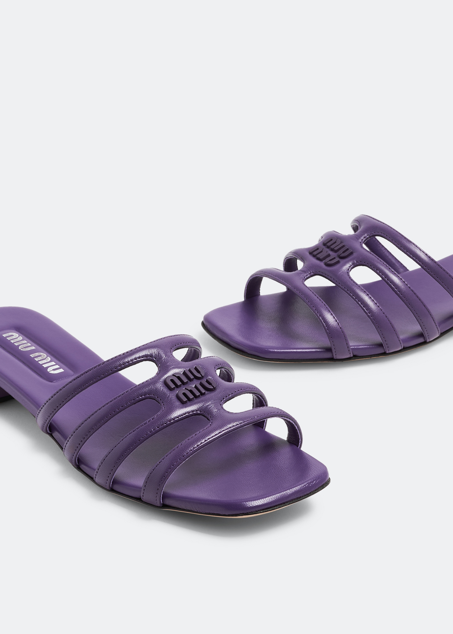 

Padded leather sandals, Purple