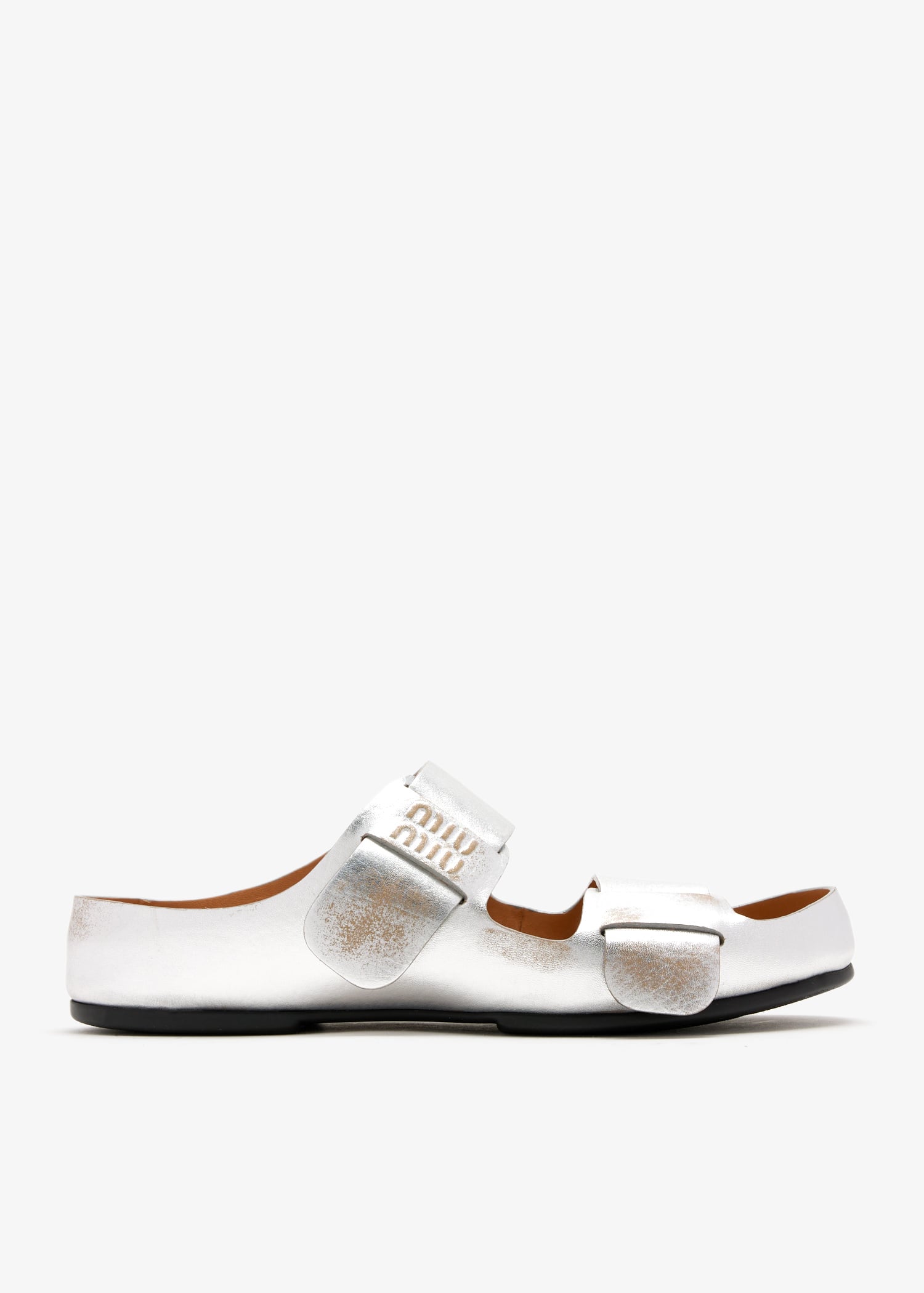 

Bleached leather sandals, Silver