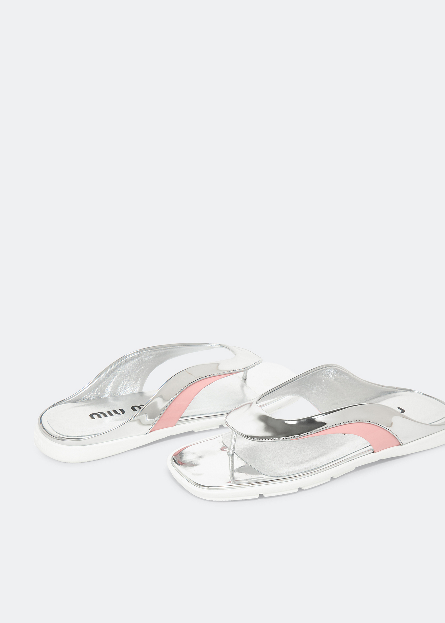 

Leather flat sandals, Silver