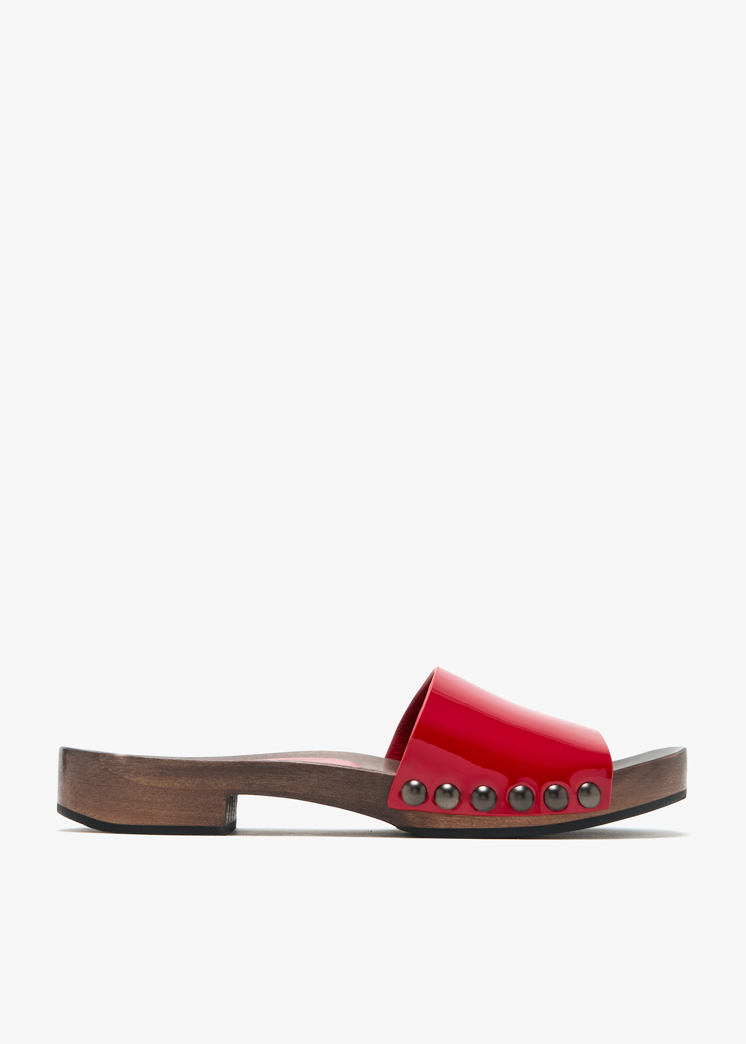

Patent leather clogs, Red