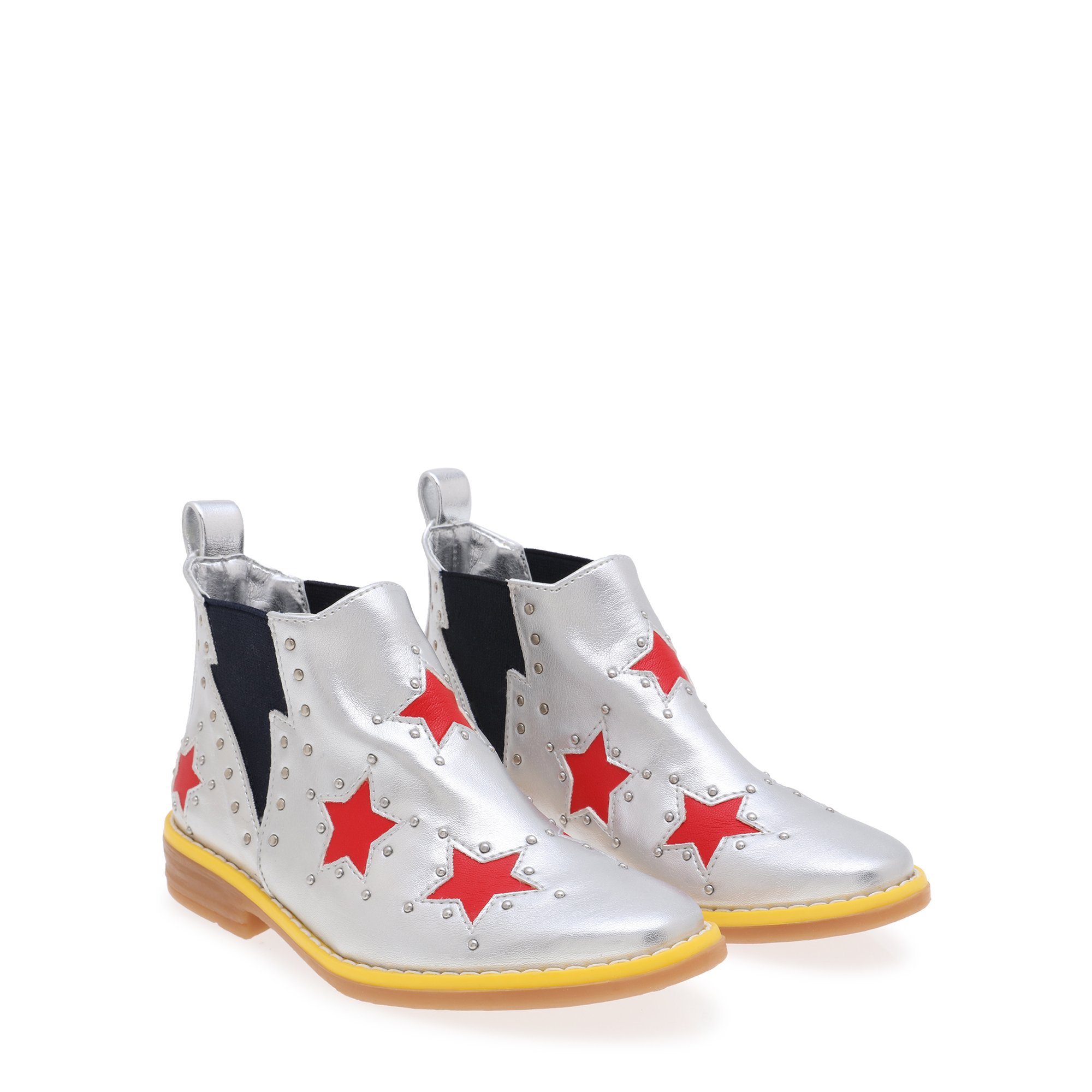 

Red star booties, Silver