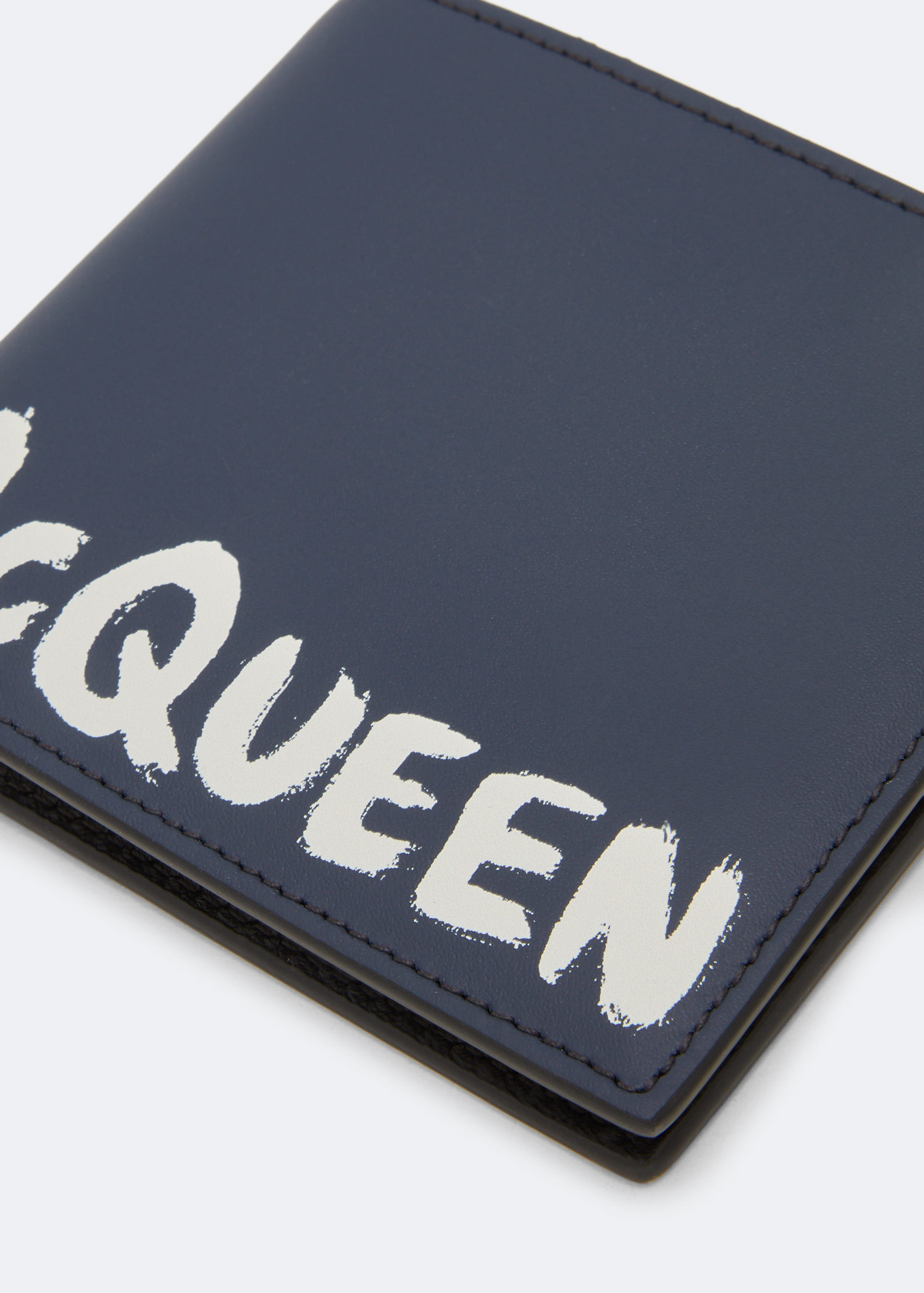 

Graffiti leather bifold wallet, Blue