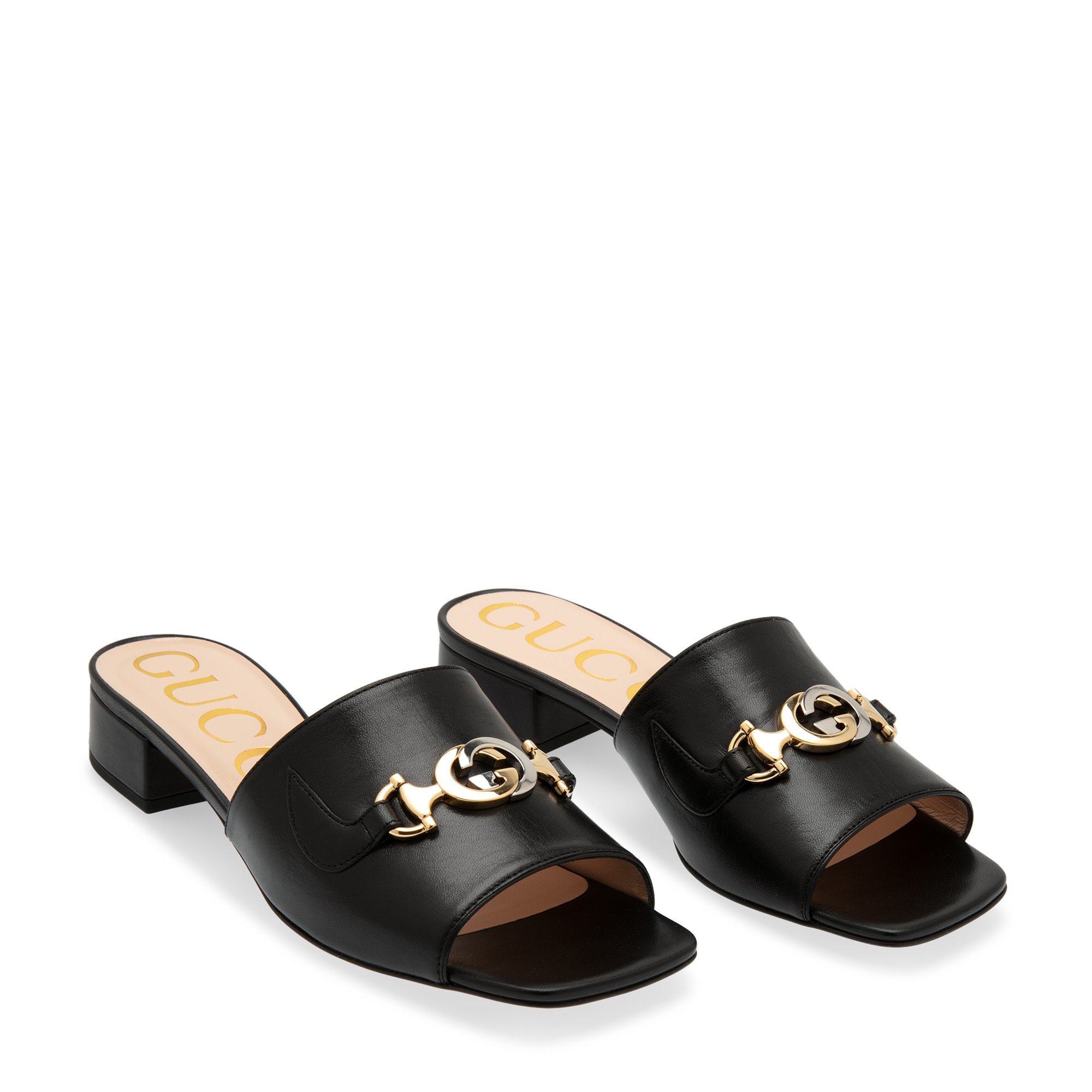 

Zumi leather slides, Black