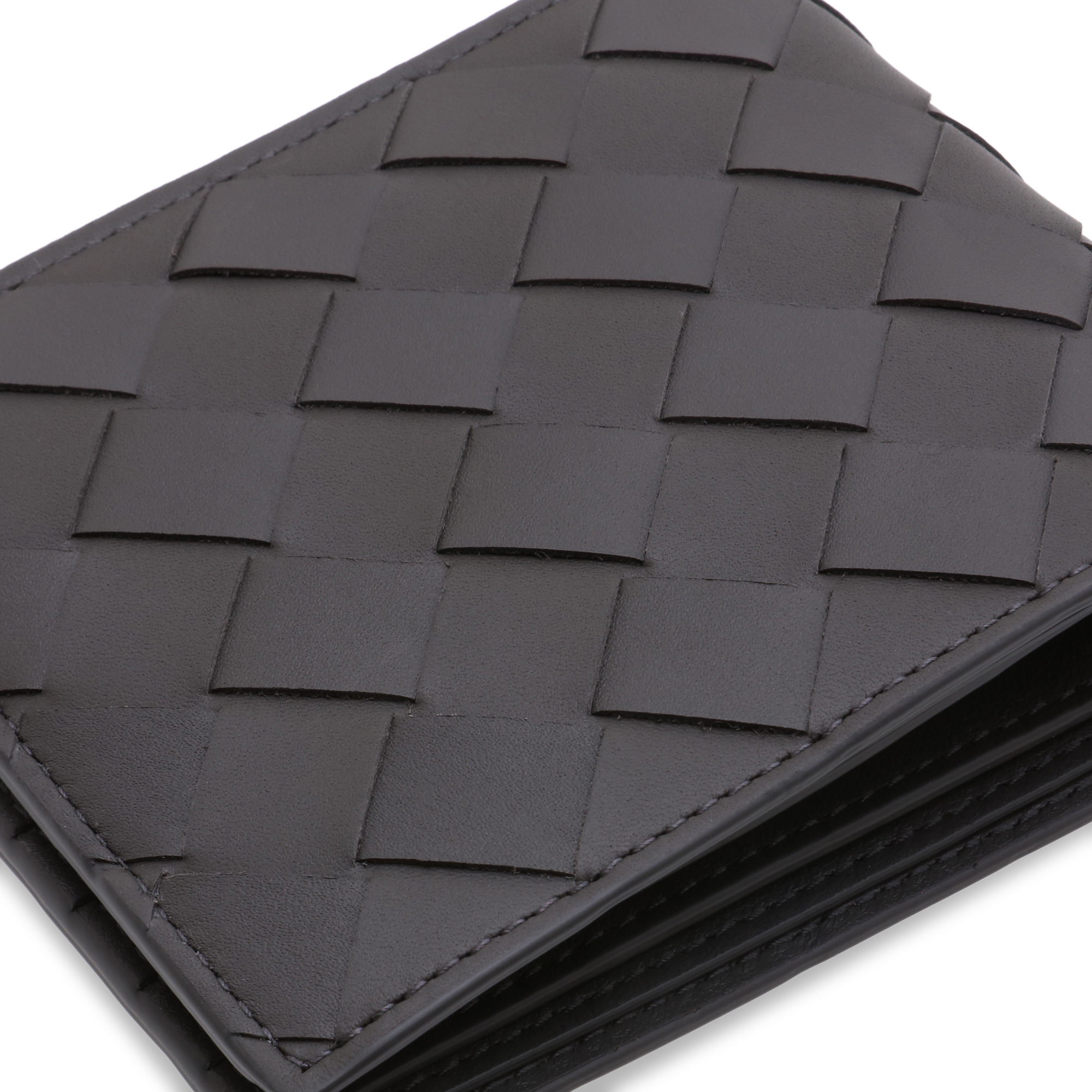 

Intrecciato leather wallet, Black