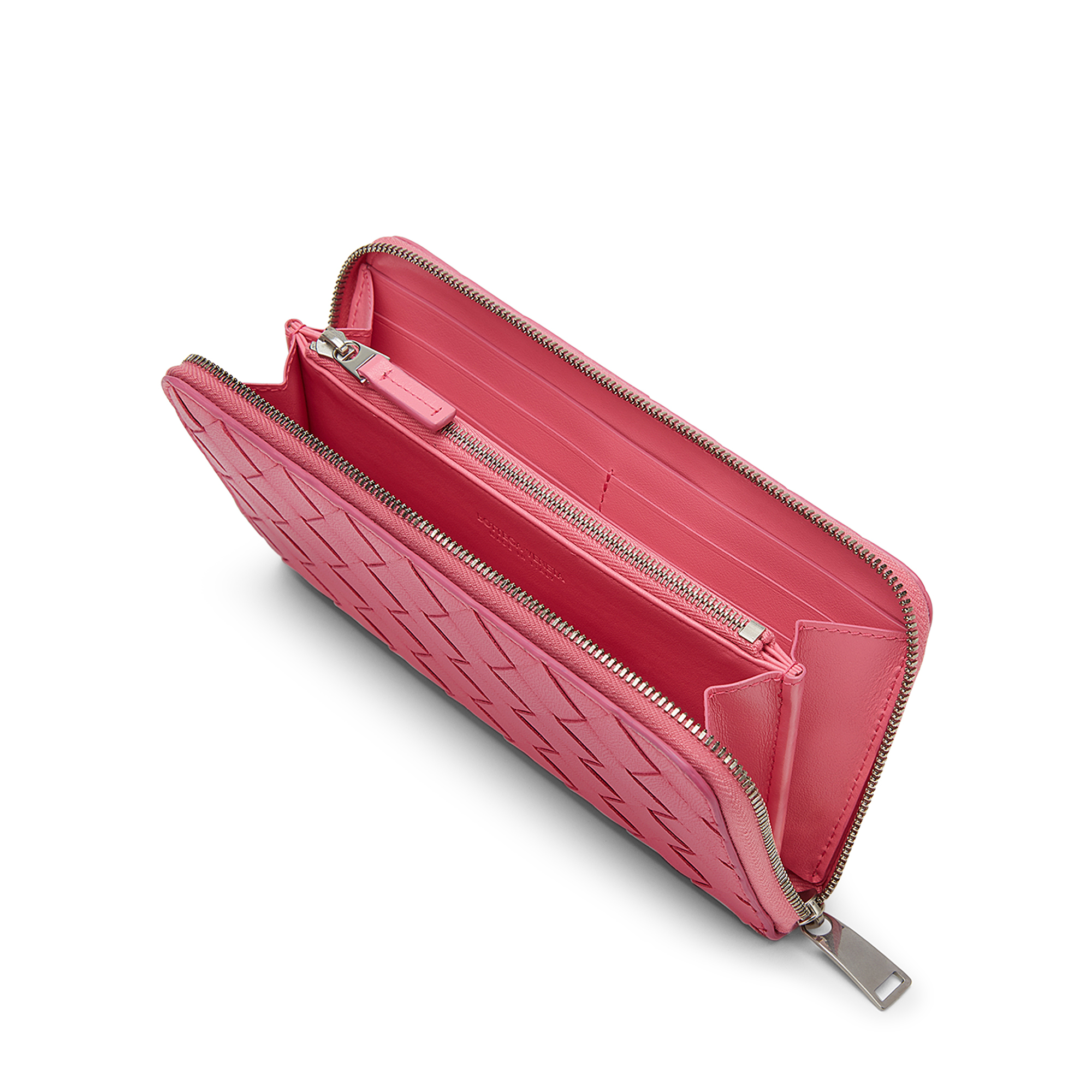 

Intrecciato zip-around wallet, Pink