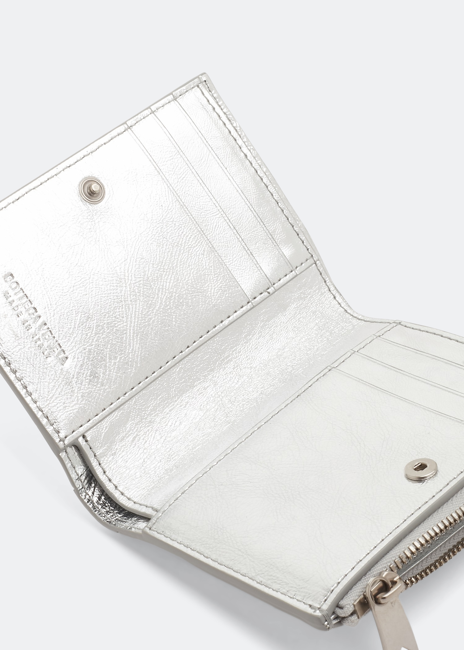 

Intrecciato wallet, Silver