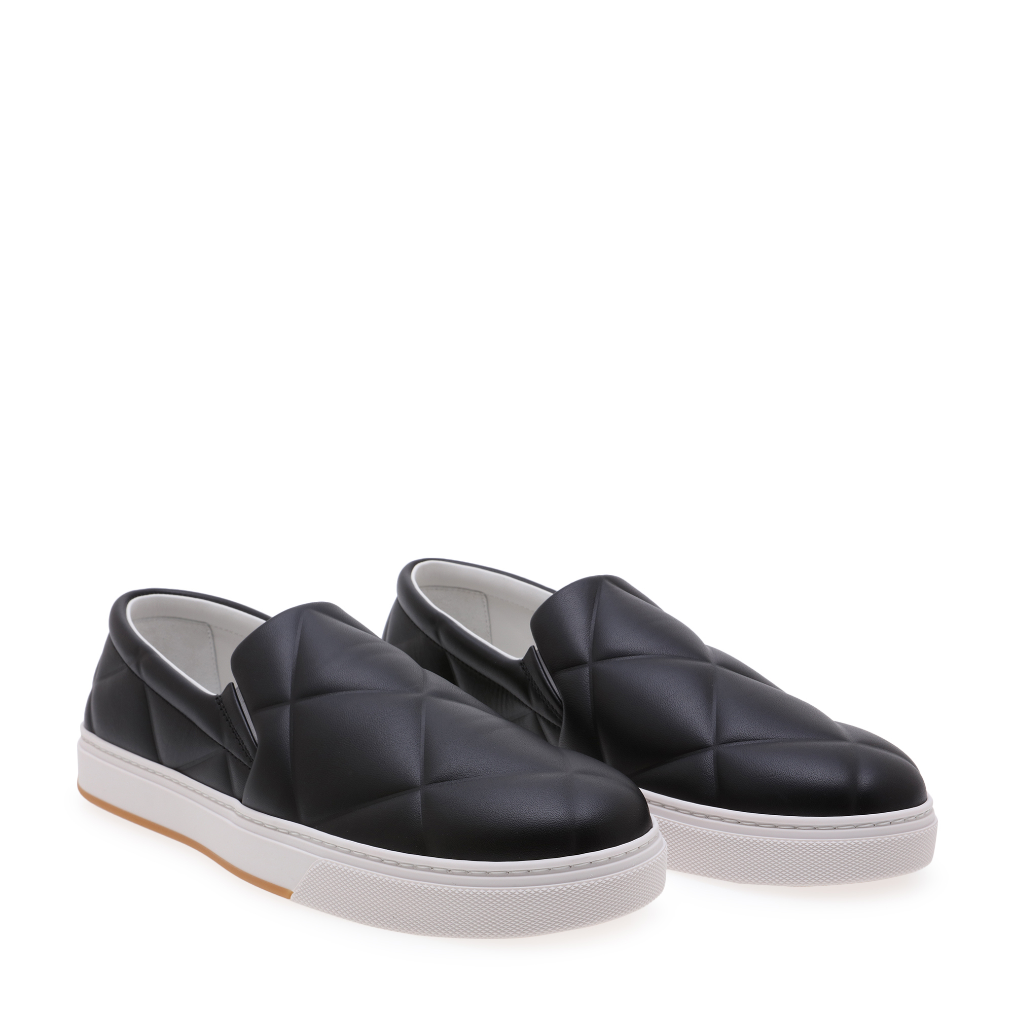 

Padded leather loafers, Black