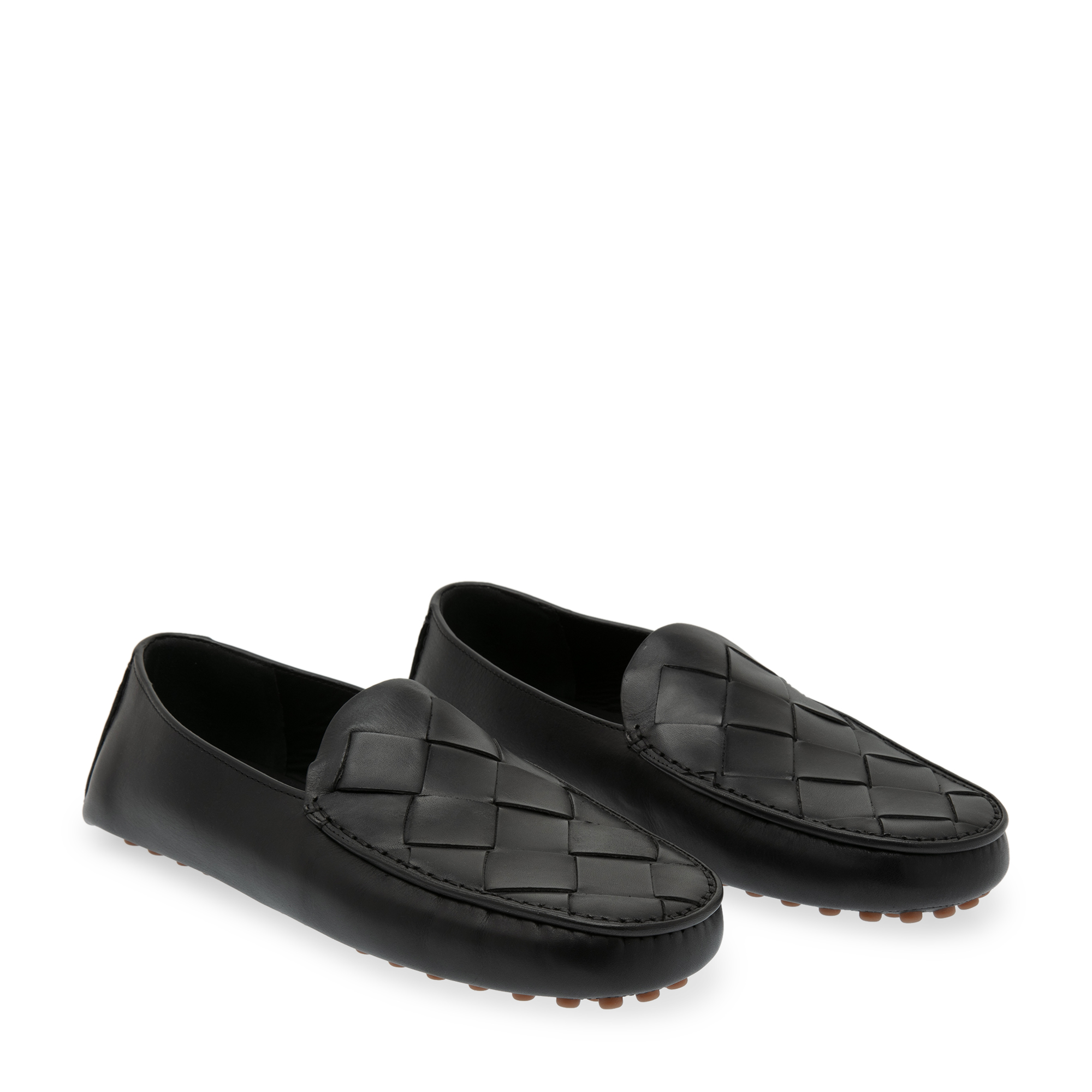 

Intrecciato-woven leather loafers, Black