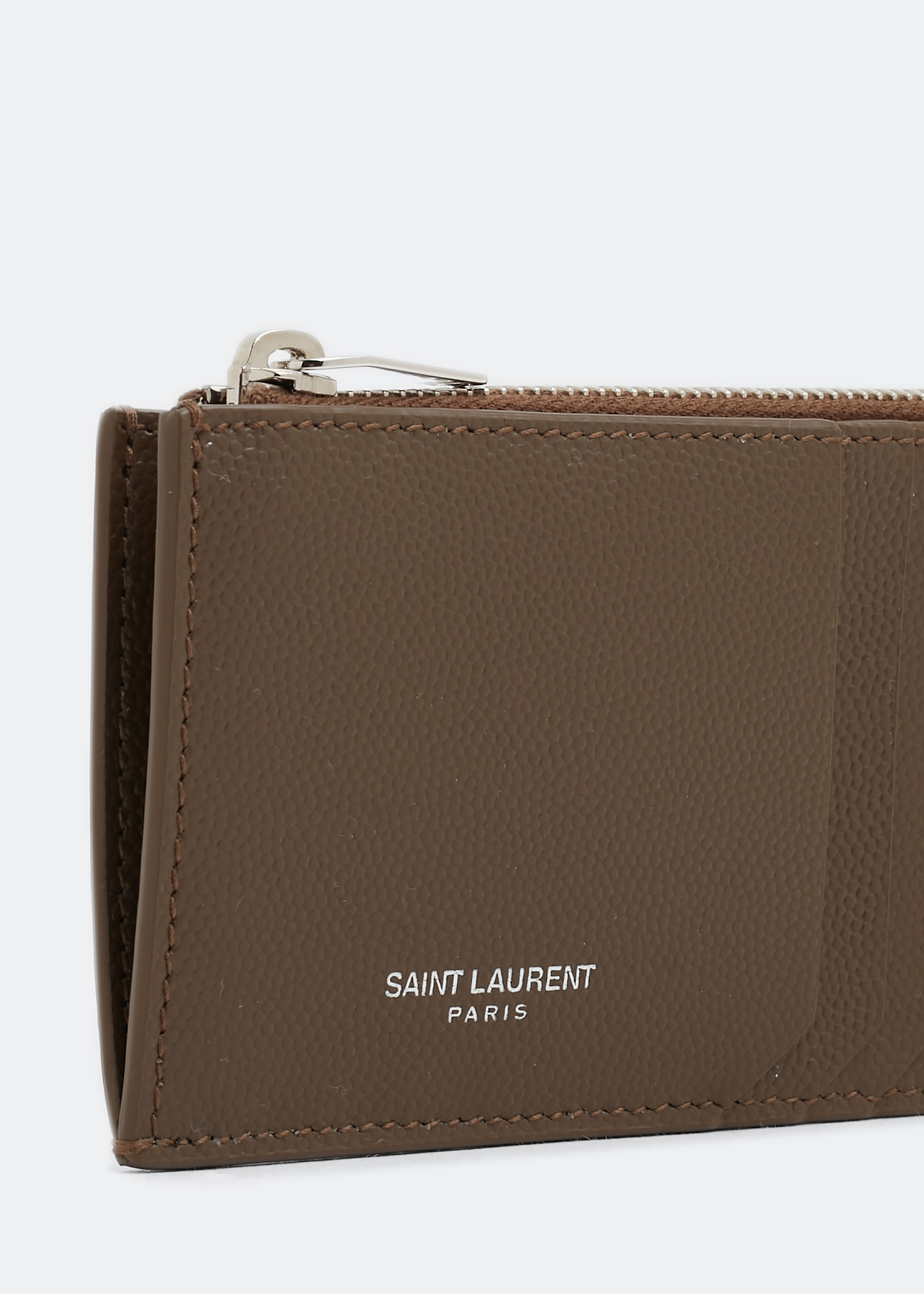 

Fragments zipped card case, Brown