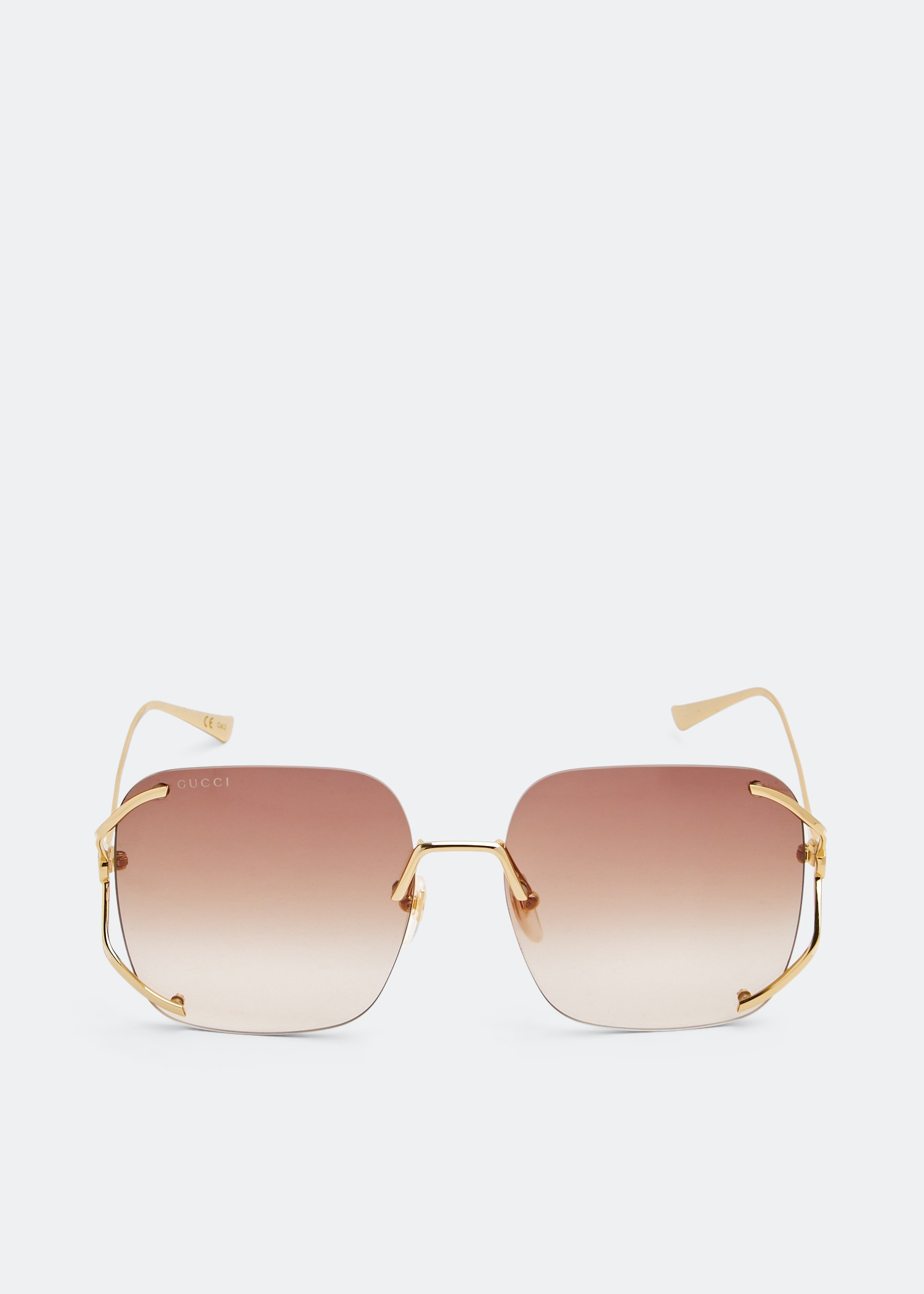 

Square metal sunglasses, Gold