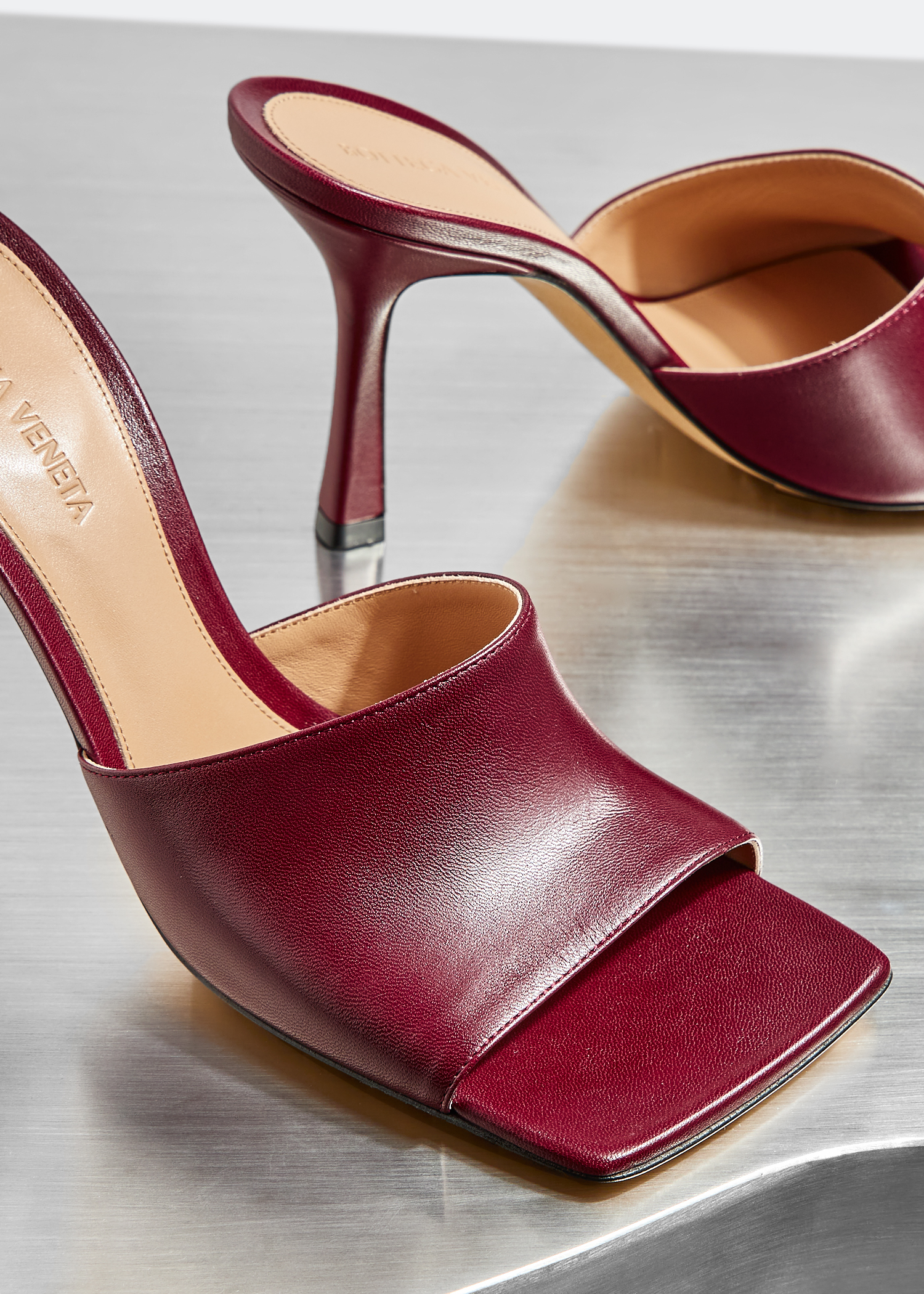 

Stretch leather mules, Burgundy