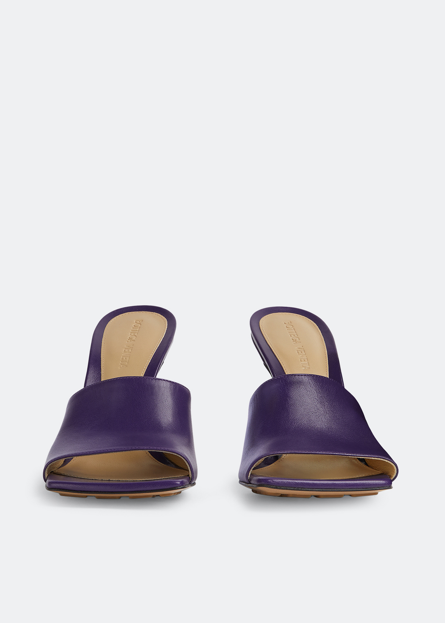 

Stretch leather mules, Purple