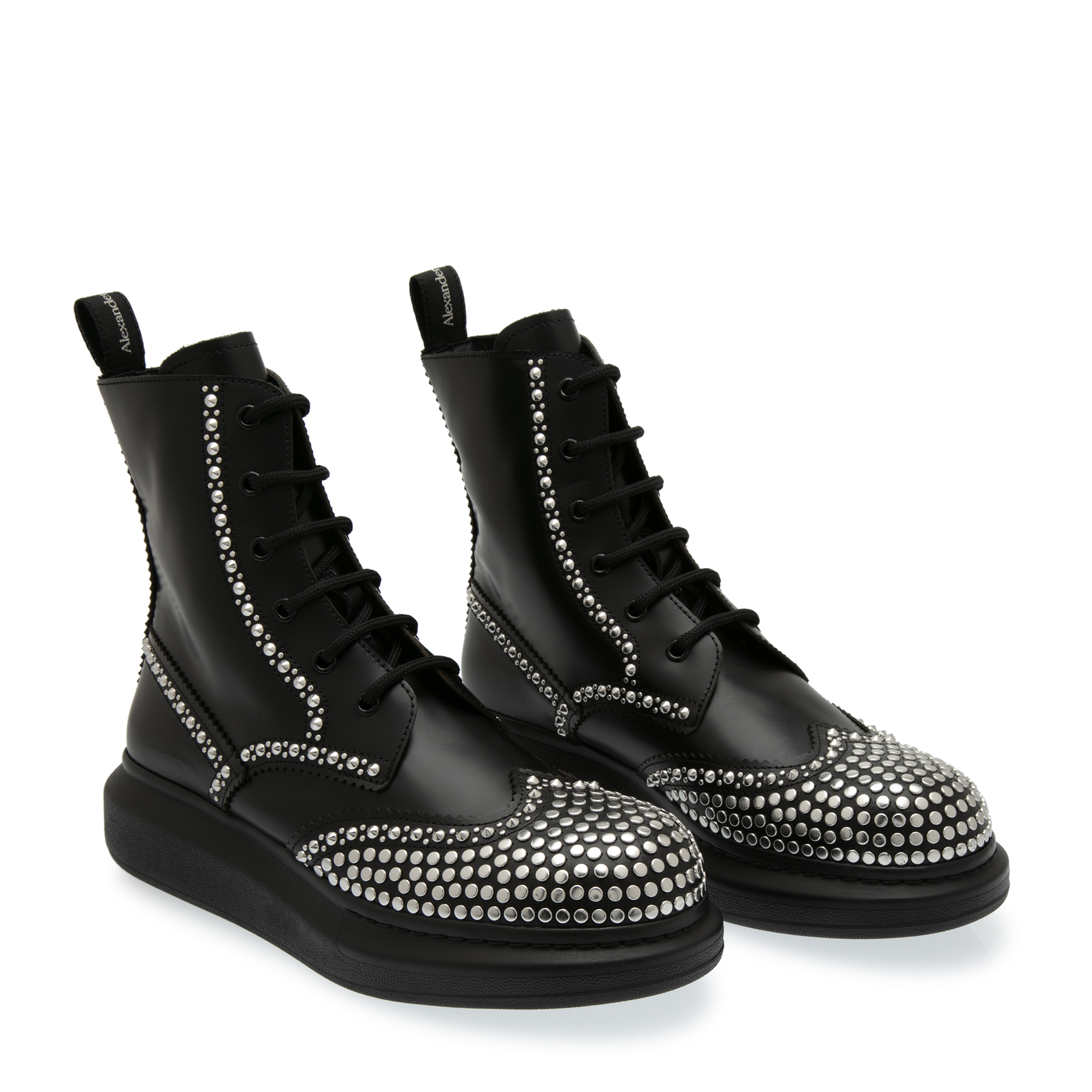 

Leather embellished boots, Black