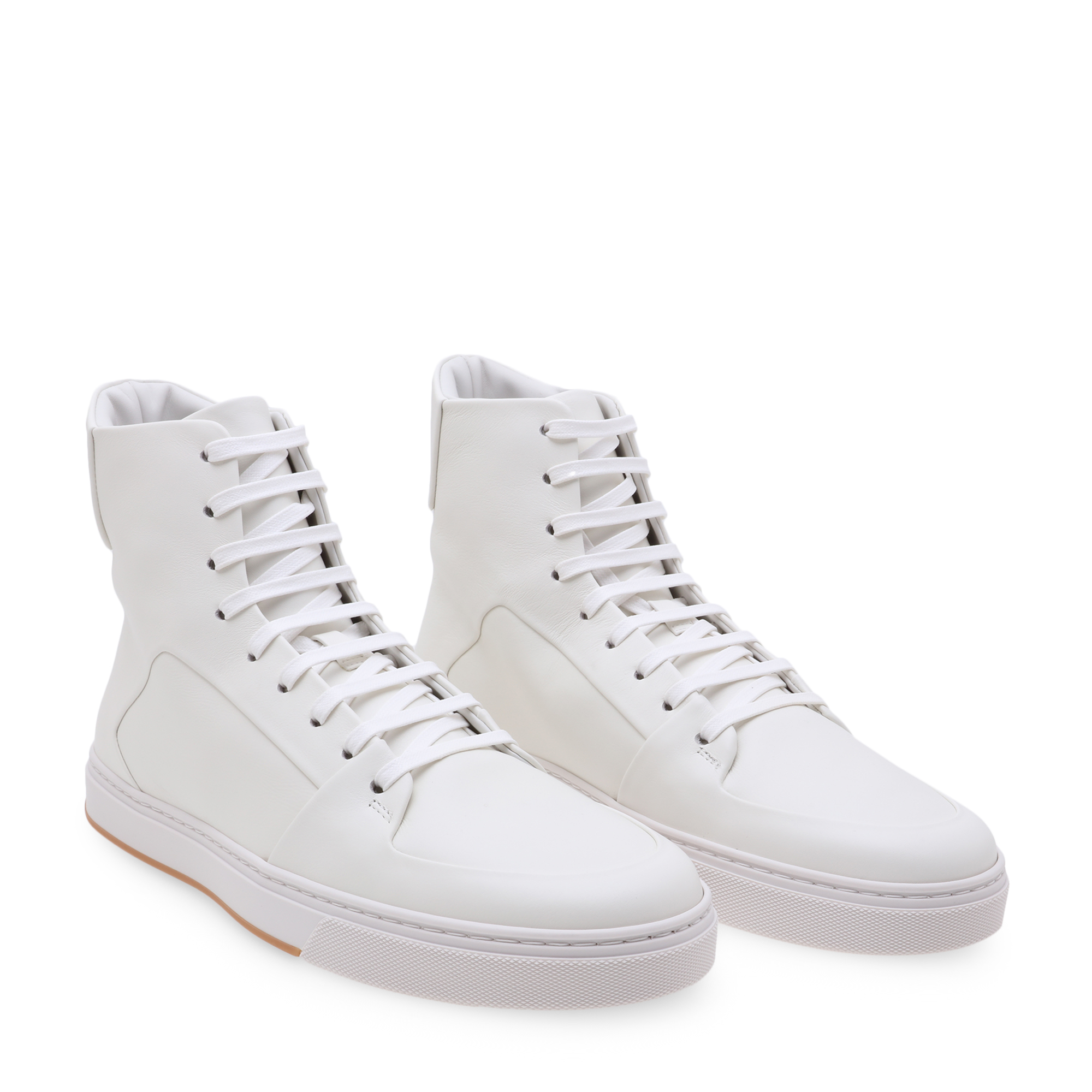 

Leather high-top sneakers, White