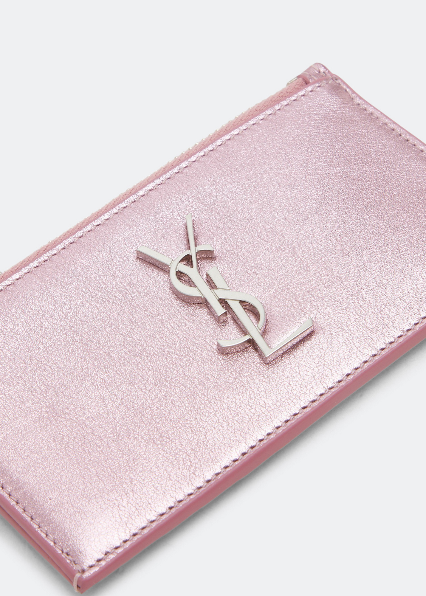 

Monogram zippered fragment card case, Pink