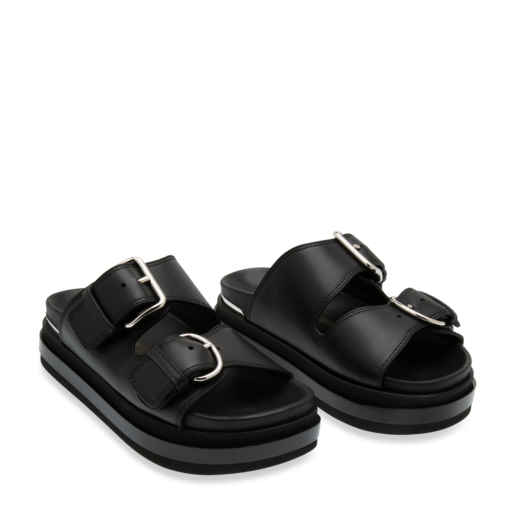 

Double strap slides, Black