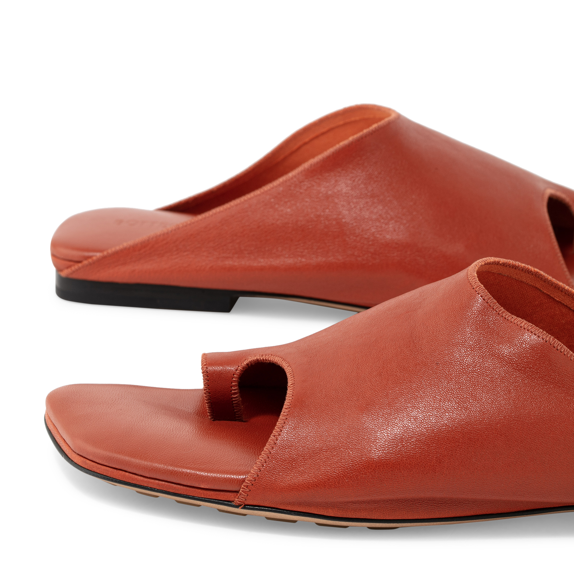

Leather flat sandals, Orange