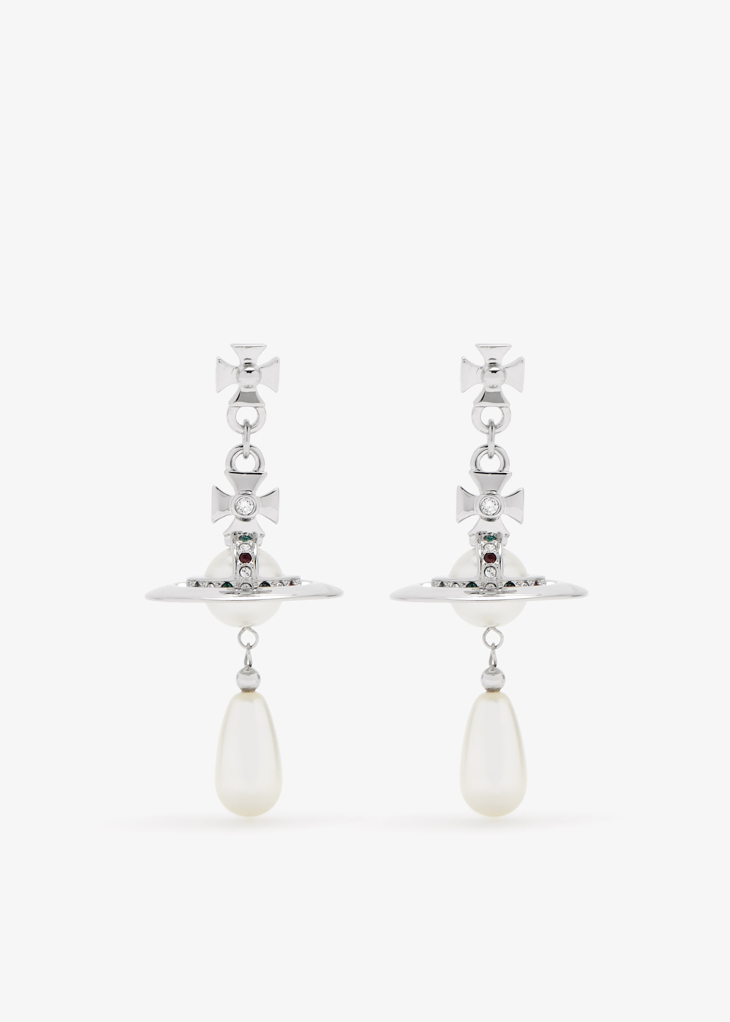 

Pearl drop earrings, Silver