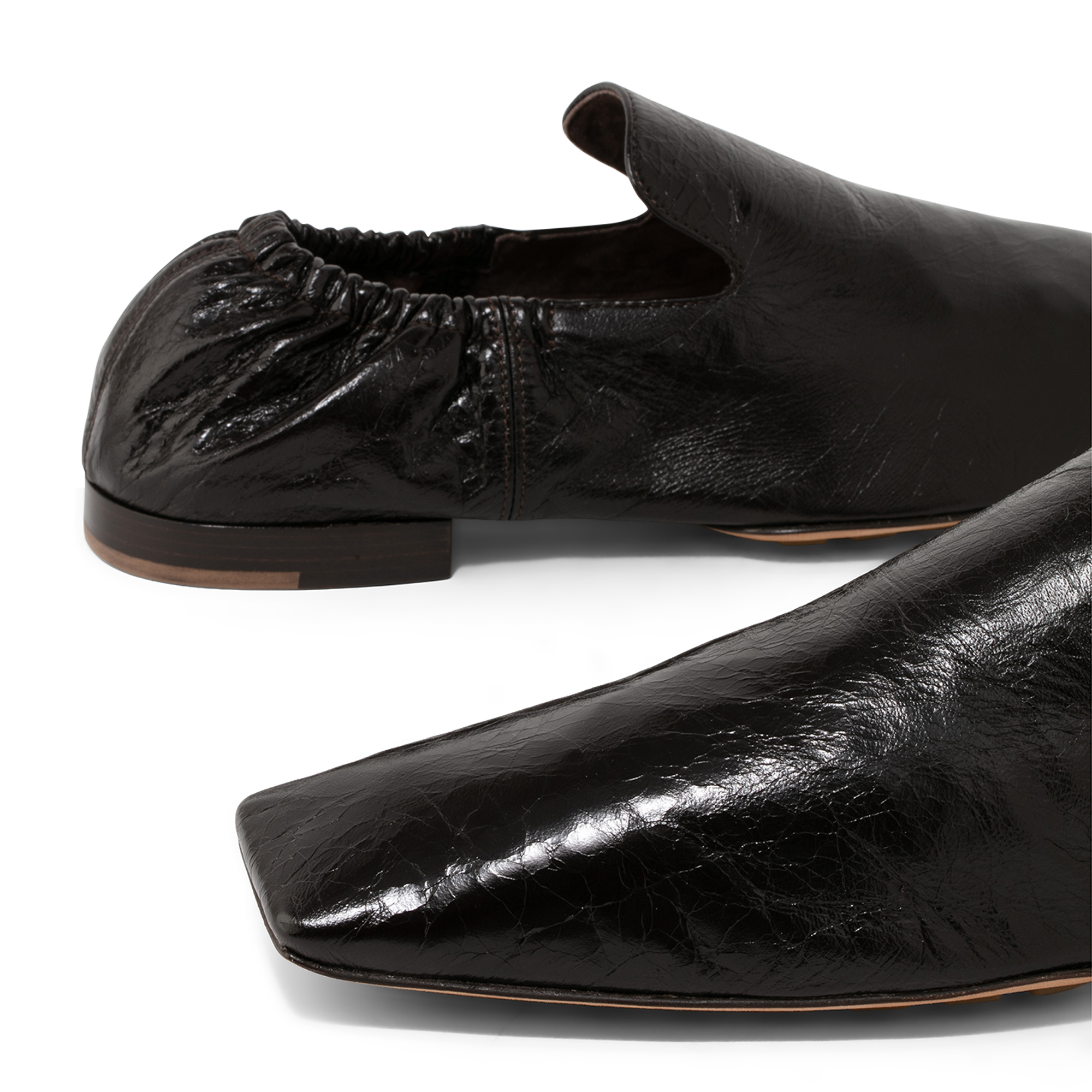 

Leather slippers, Black