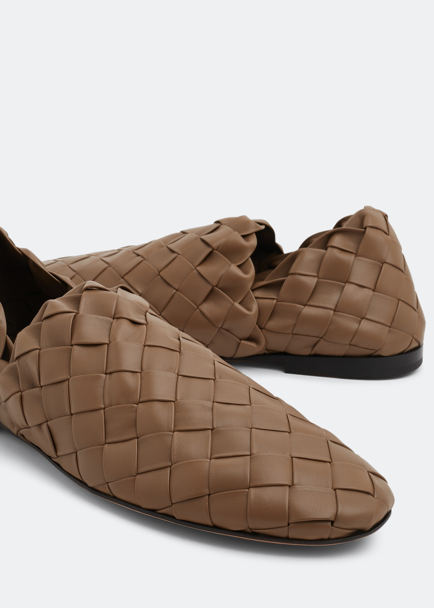 

Intreccio leather slippers, Brown