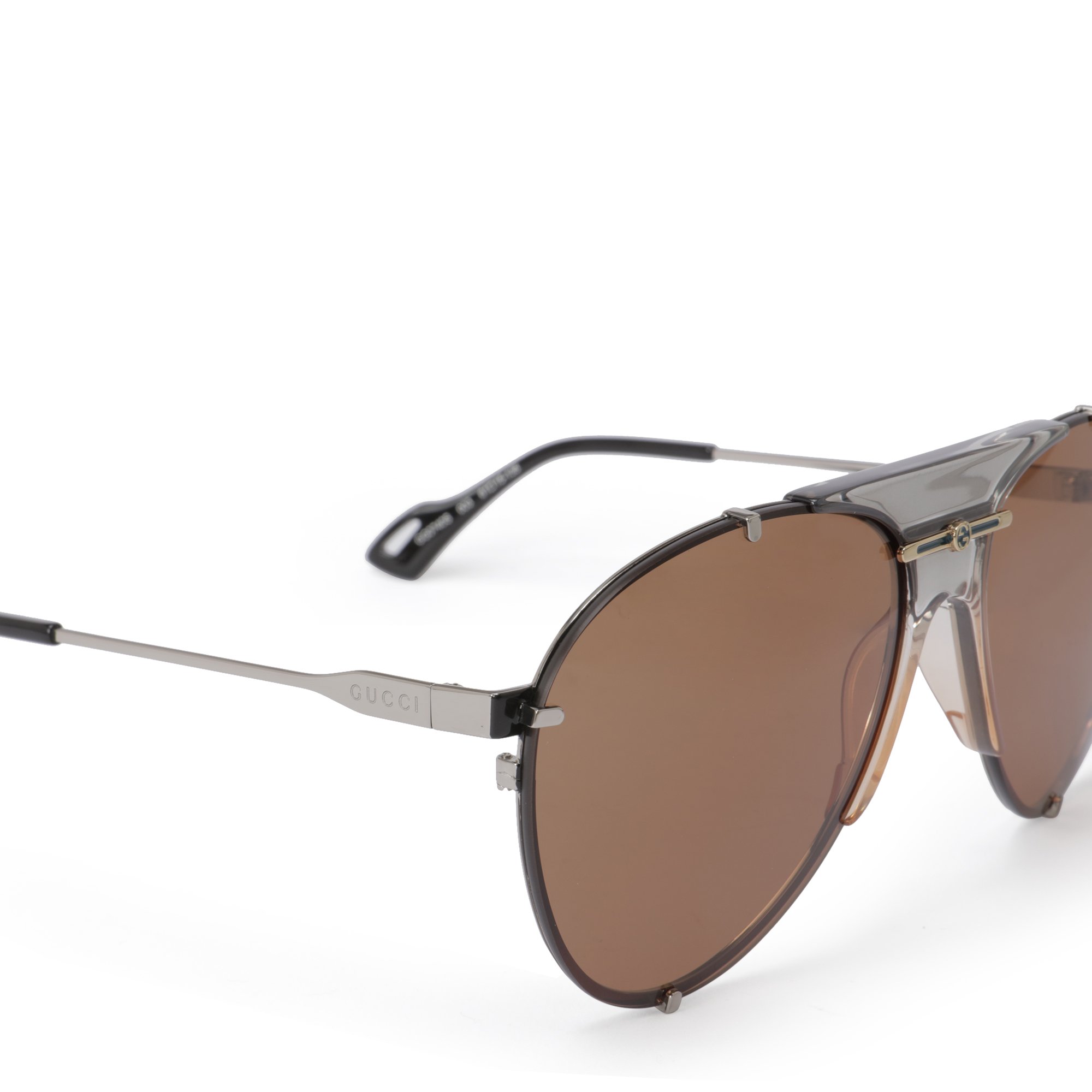 

Aviator metal sunglasses, Brown