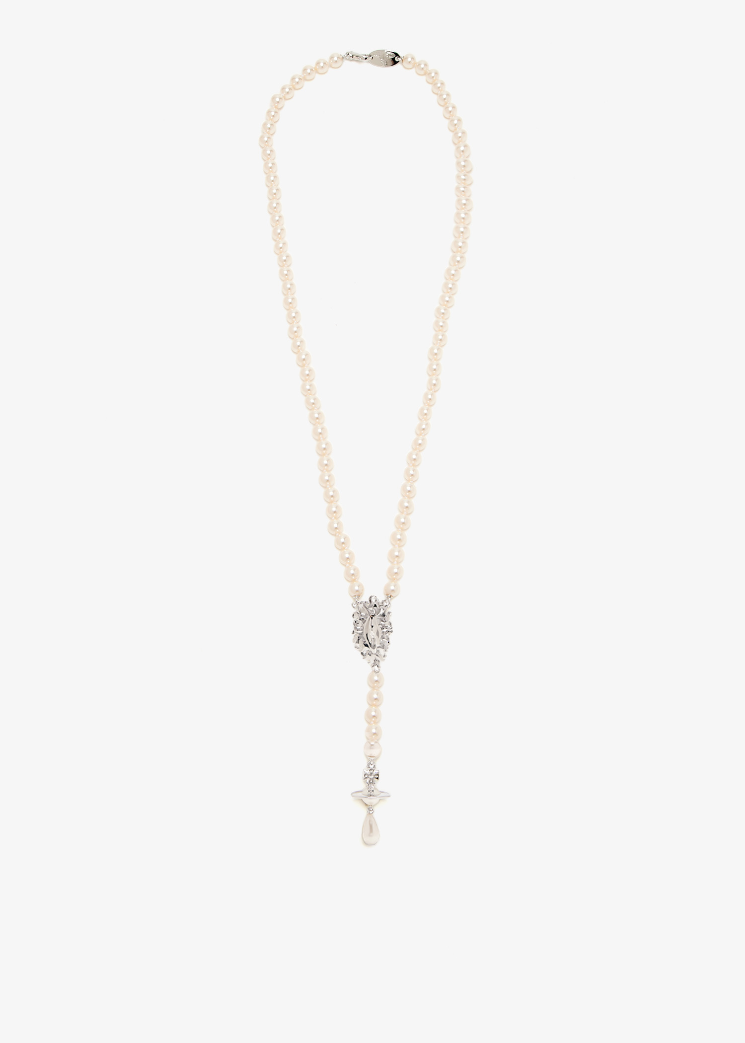 

Calista pearl long necklace, White