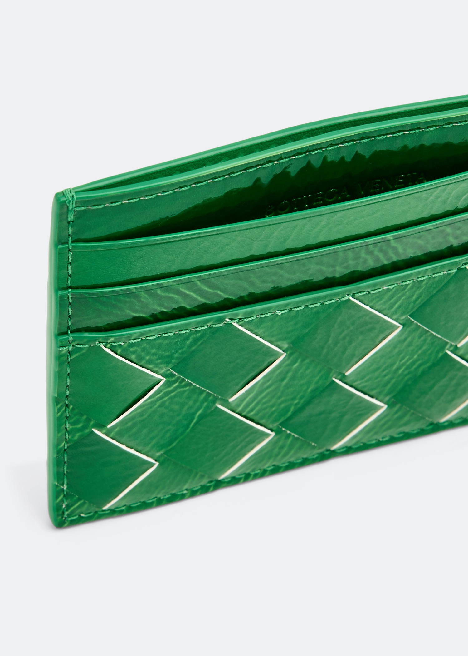 

Intrecciato card case, Green