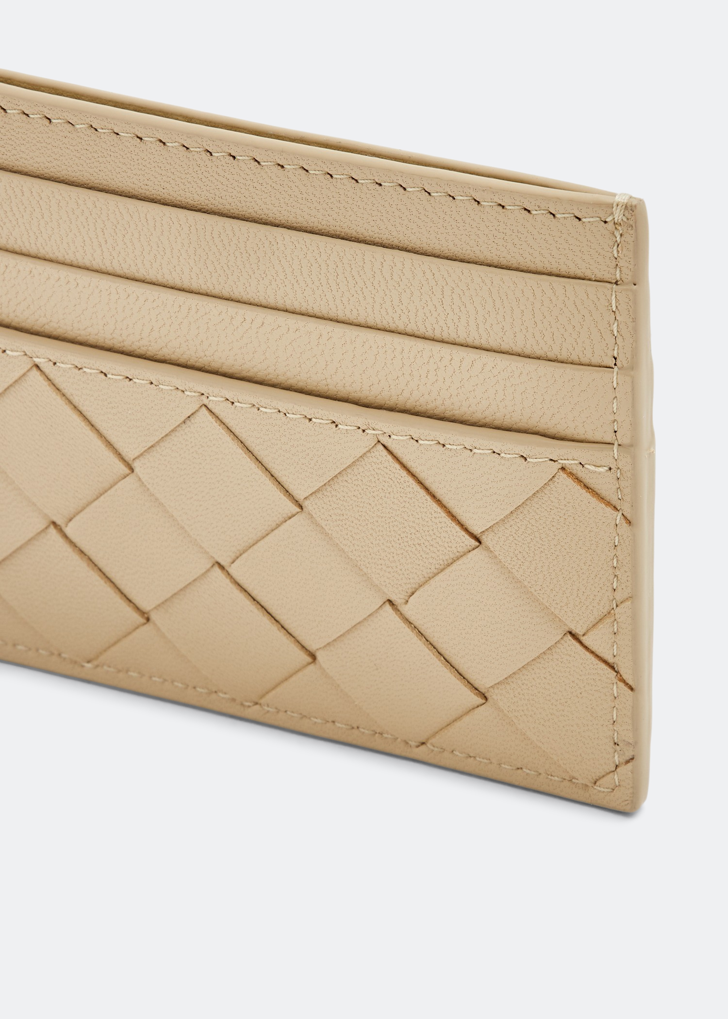 

Intrecciato card case, Beige