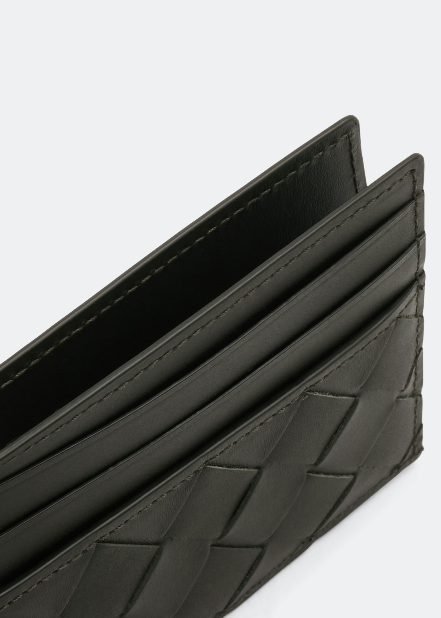 

Intrecciato card case, Green