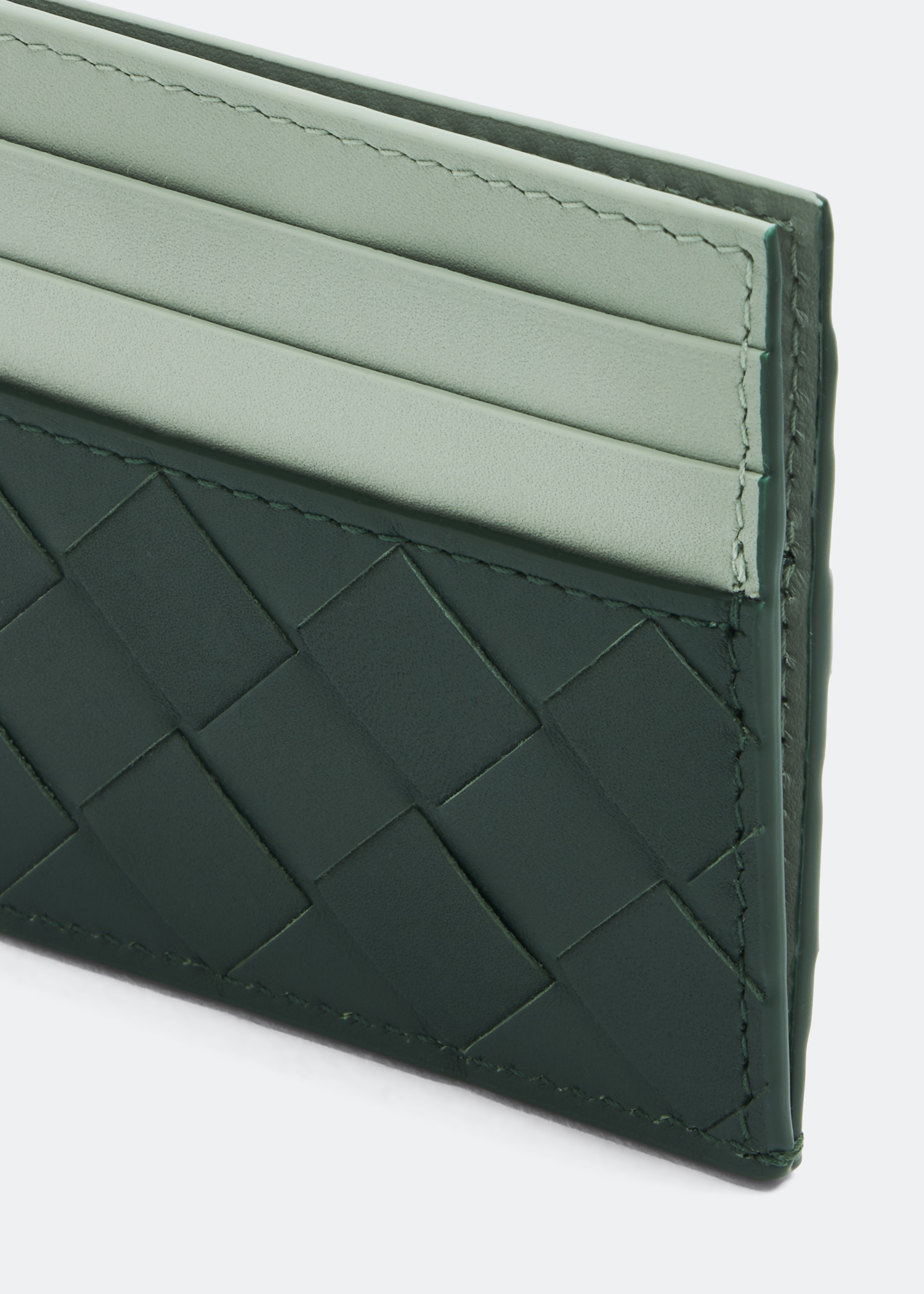 

Intrecciato card case, Green