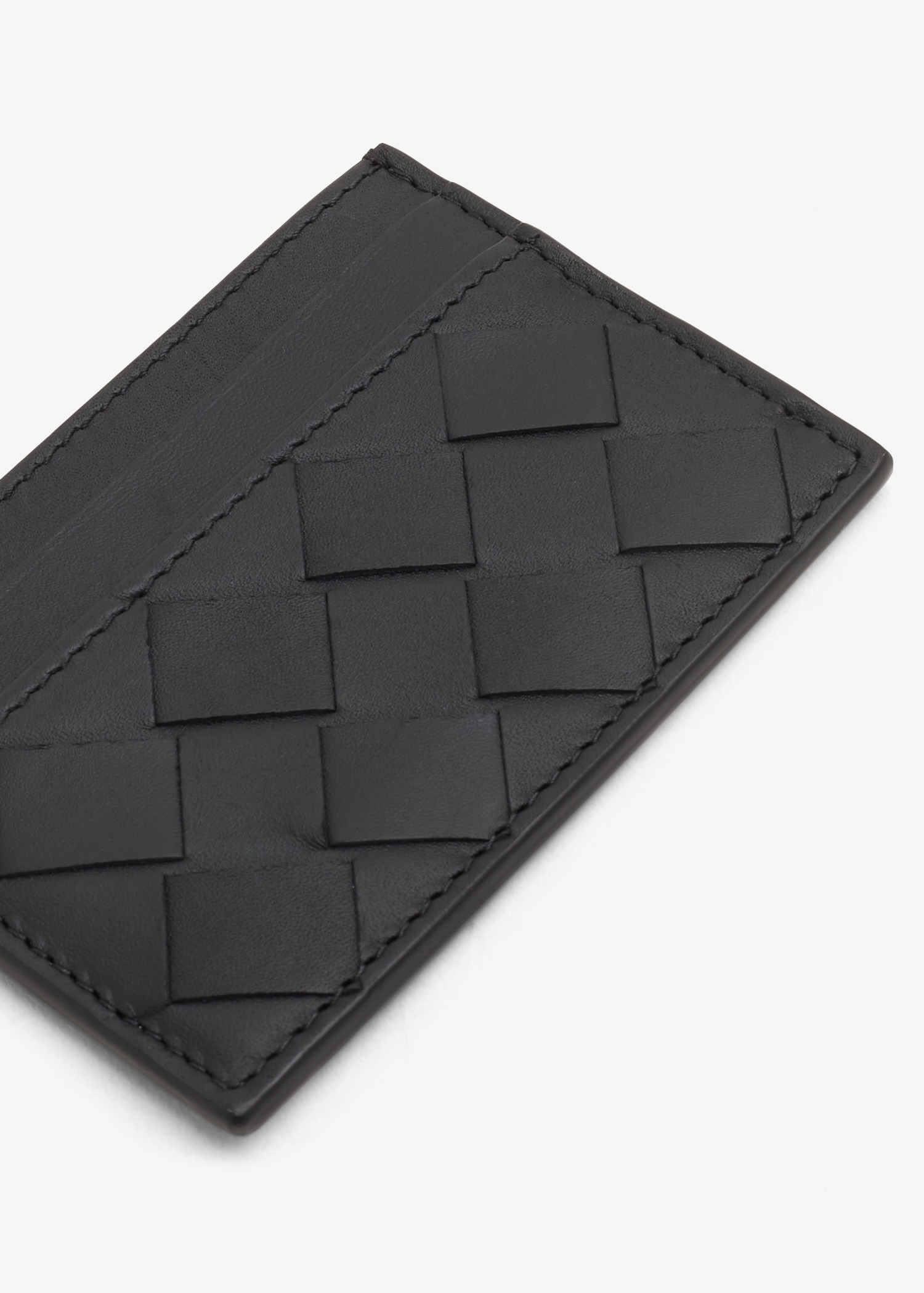 

Intrecciato card case, Black