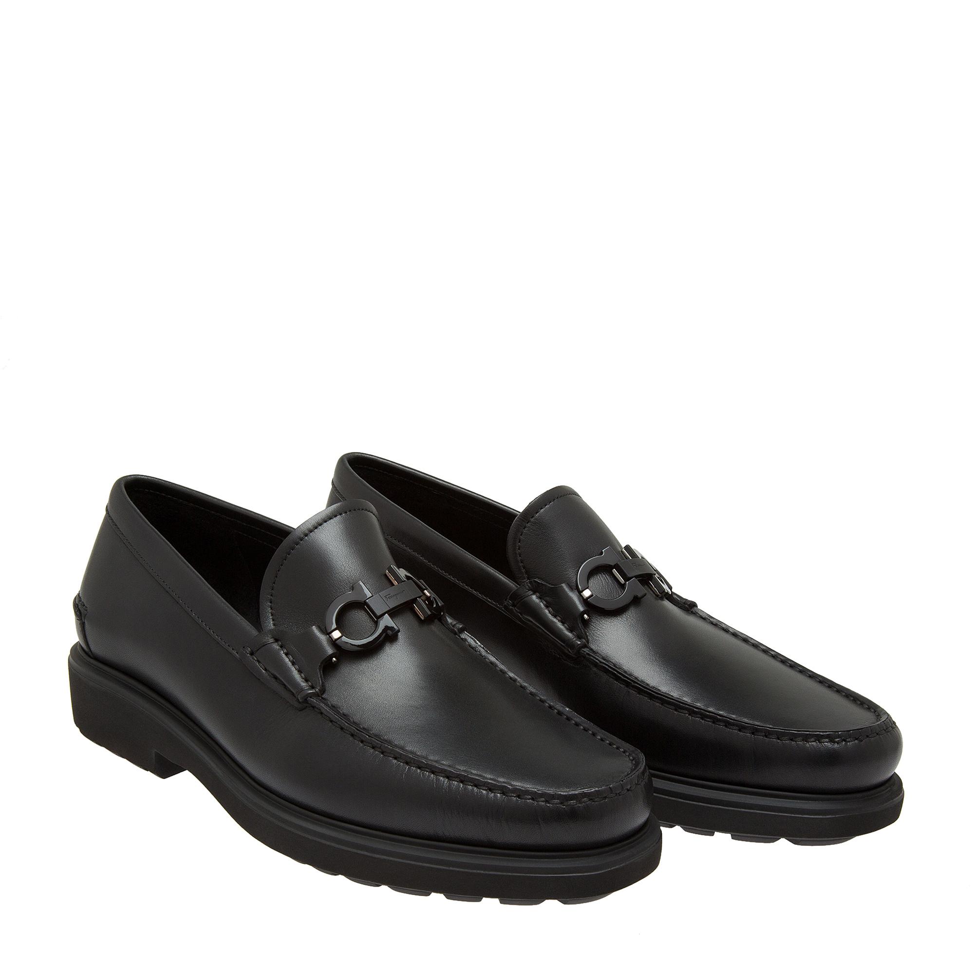 

Gancio leather moccasins, Black