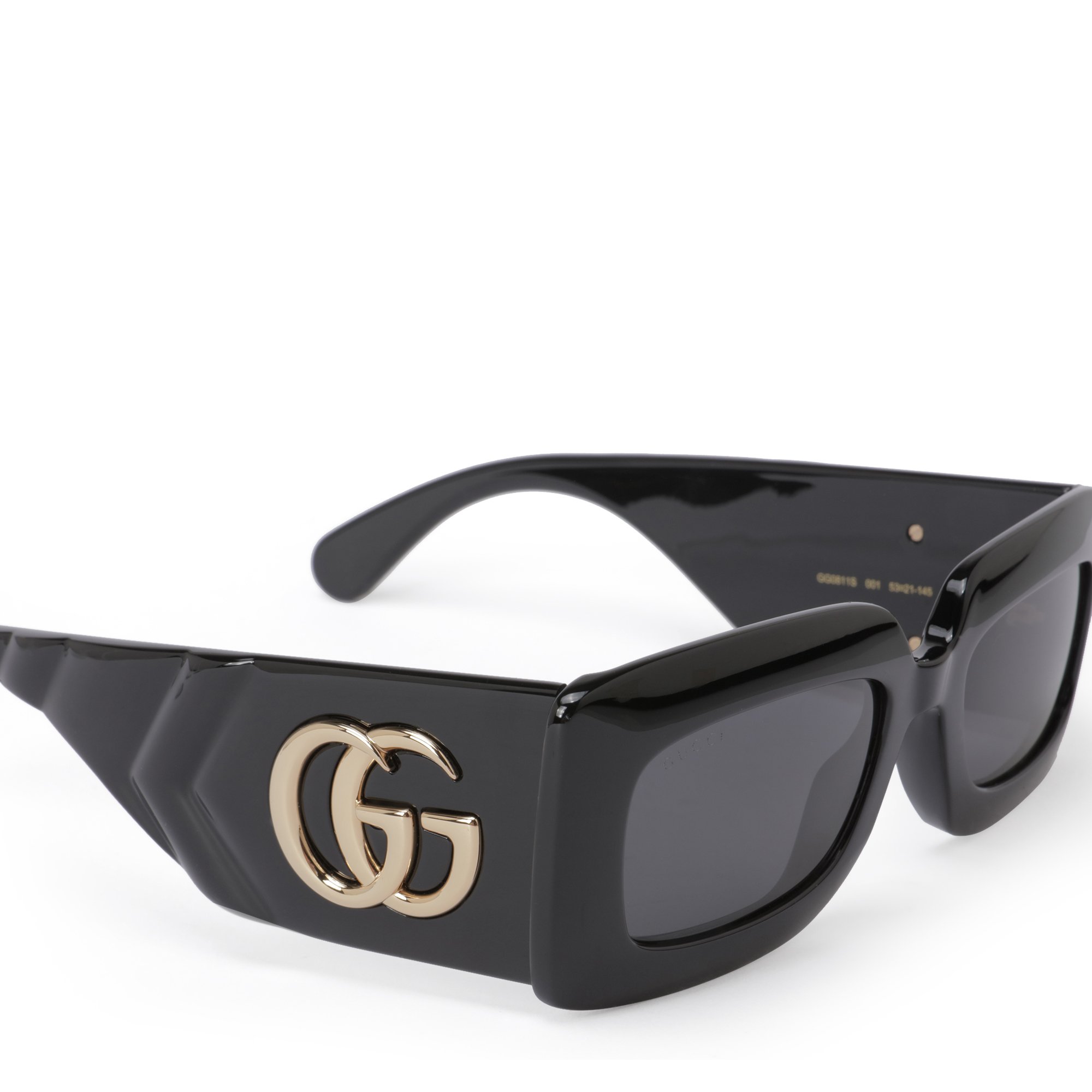 

Rectangular-frame sunglasses, Black