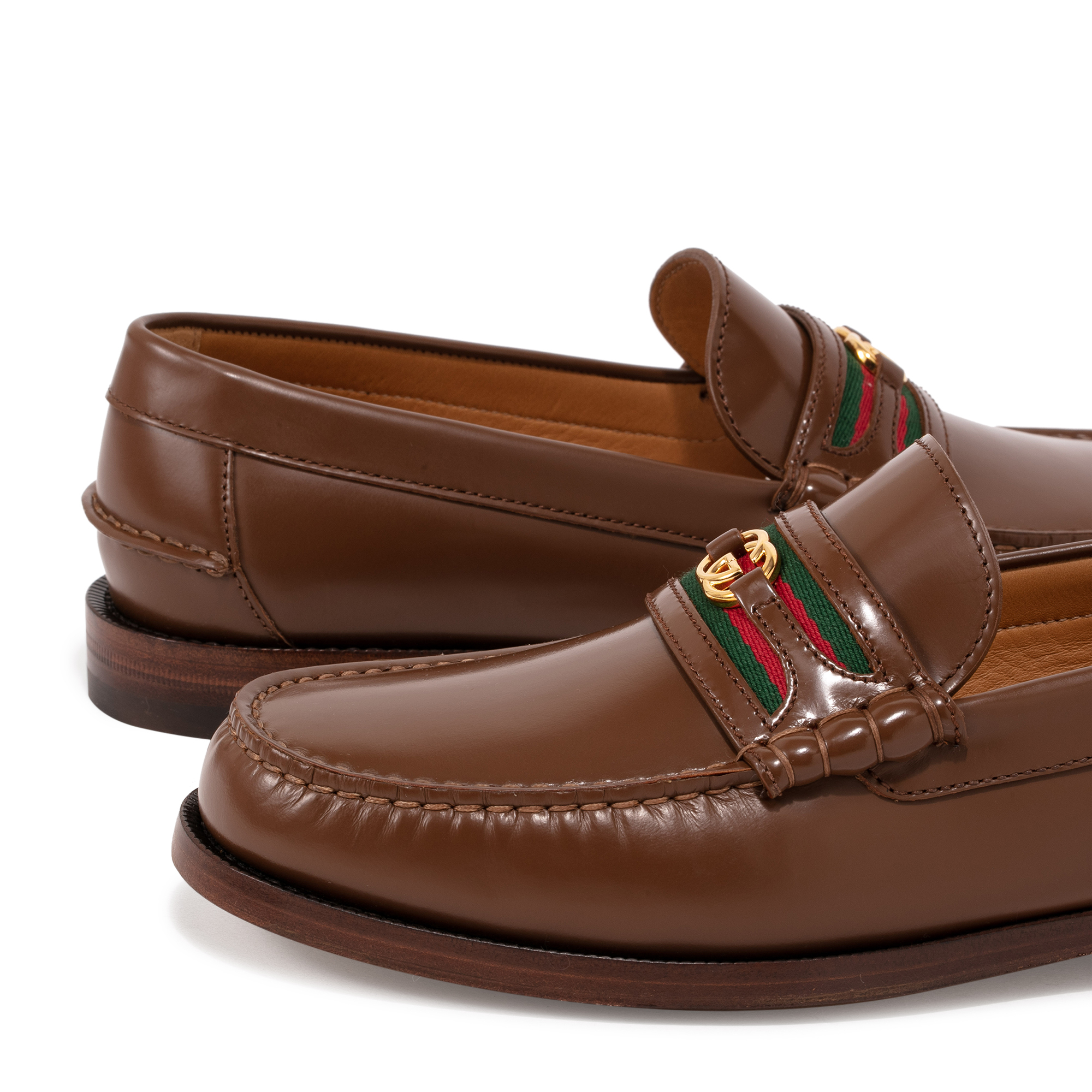 

Double G leather loafers, Brown